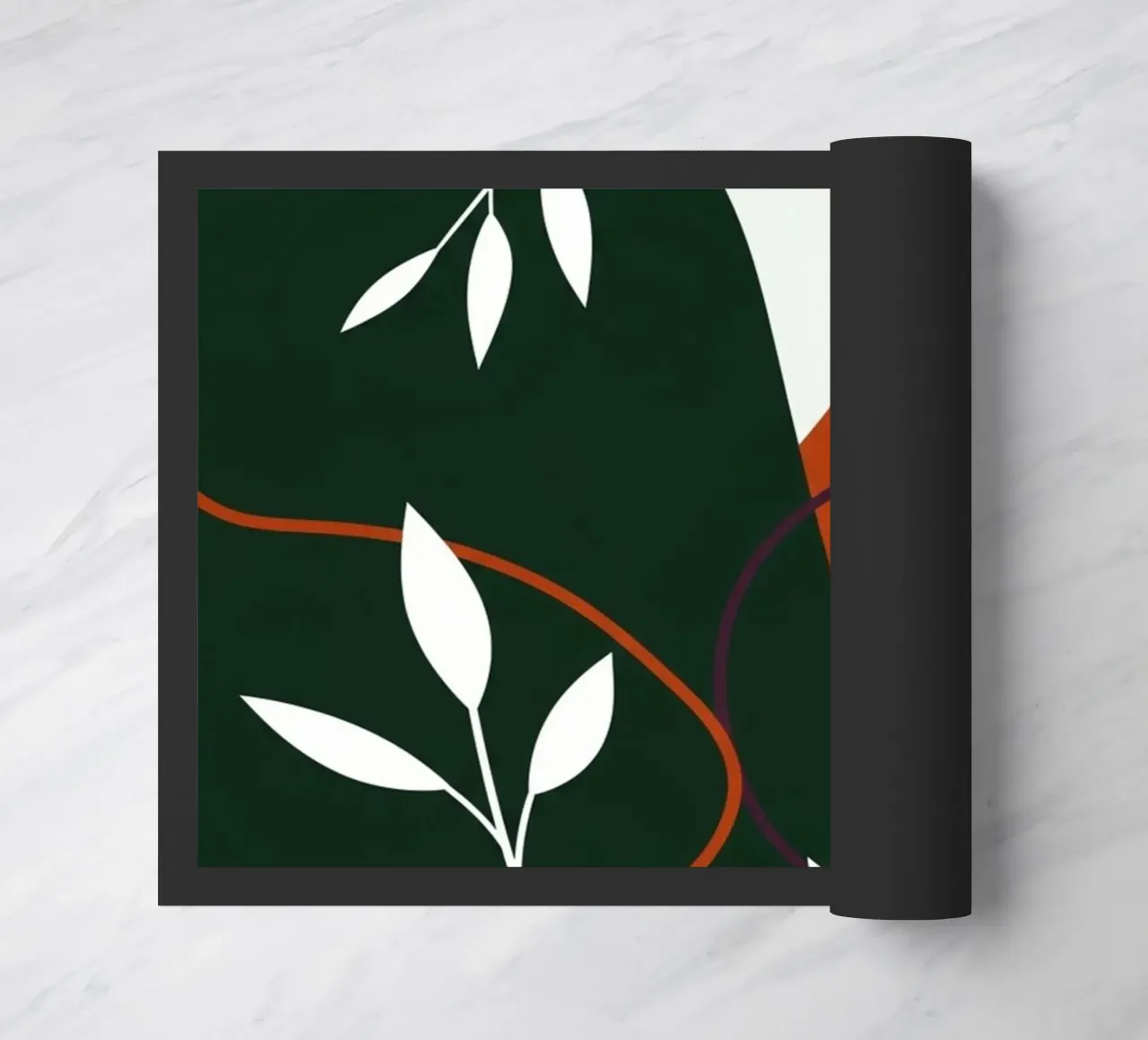 Abstract botanisch terracotta en smaragd deurmat van Artistic-shop