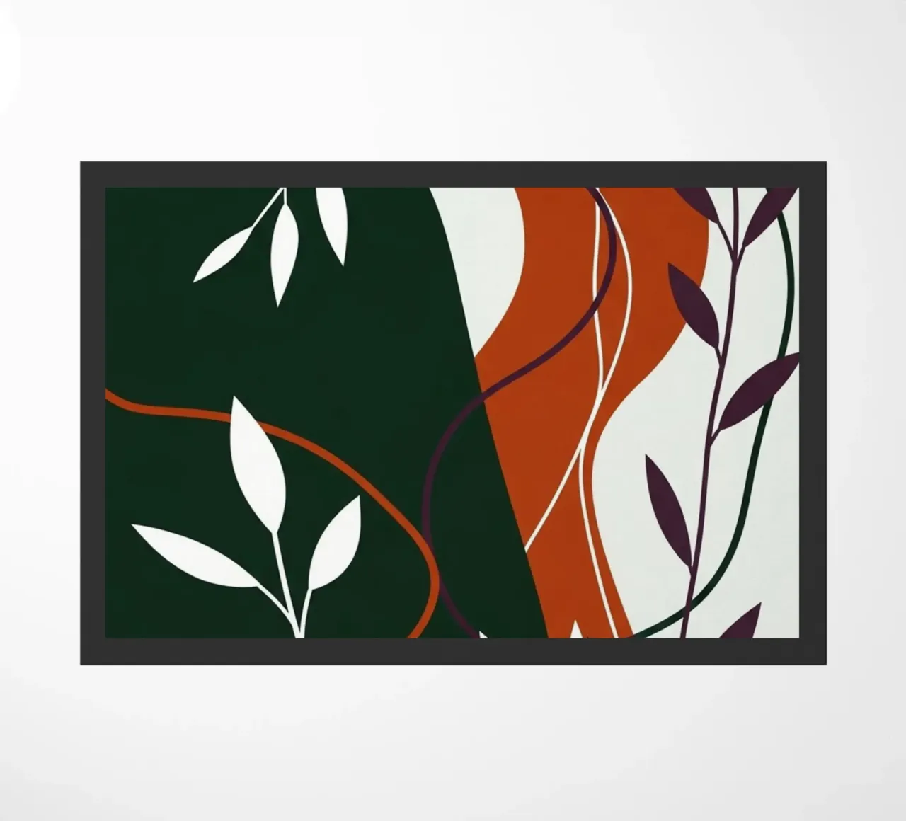 Abstract botanisch terracotta en smaragd deurmat van Artistic-shop