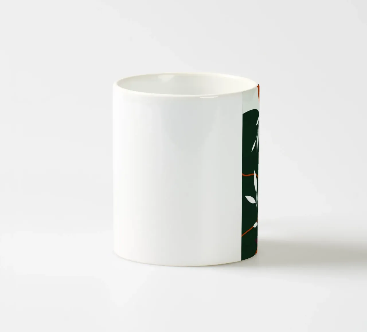 Abstract botanisch terracotta en smaragd keramische mok van Artistic-shop