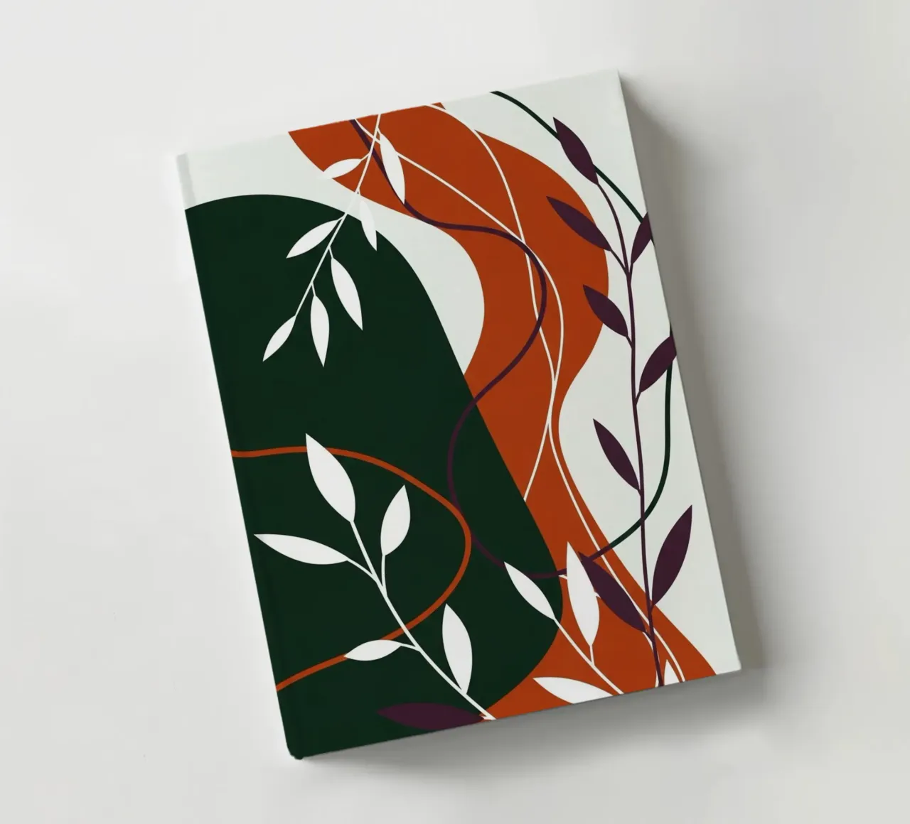 Abstract Terracotta and Emerald Botanical notebook by Artistic-shop