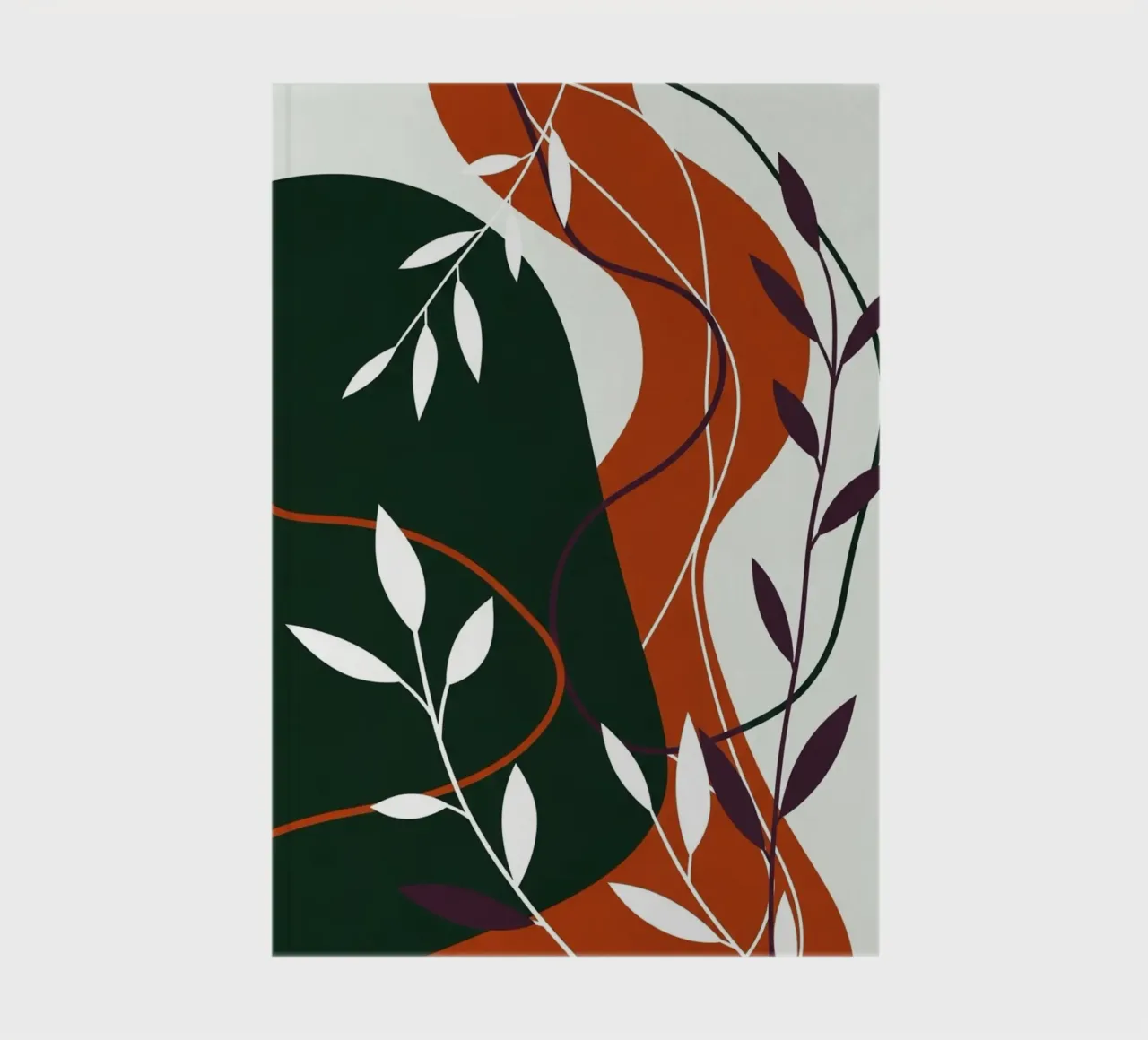 Abstract Terracotta and Emerald Botanical notebook by Artistic-shop