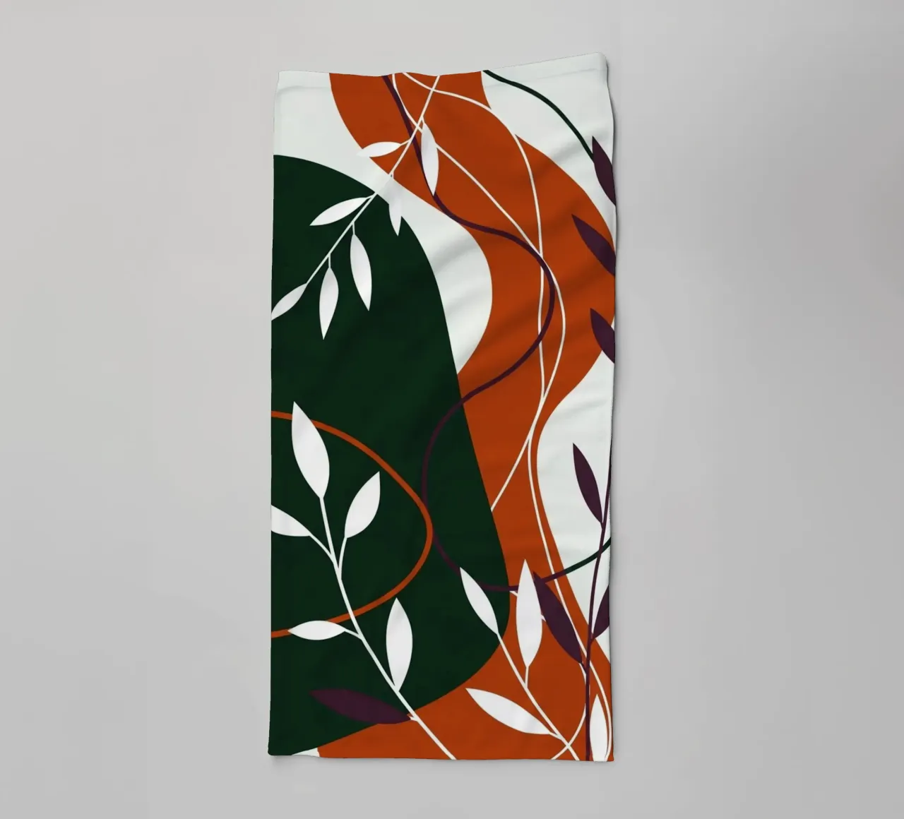 Abstrait botanique en terre cuite et émeraude serviette de bain de Artistic-shop