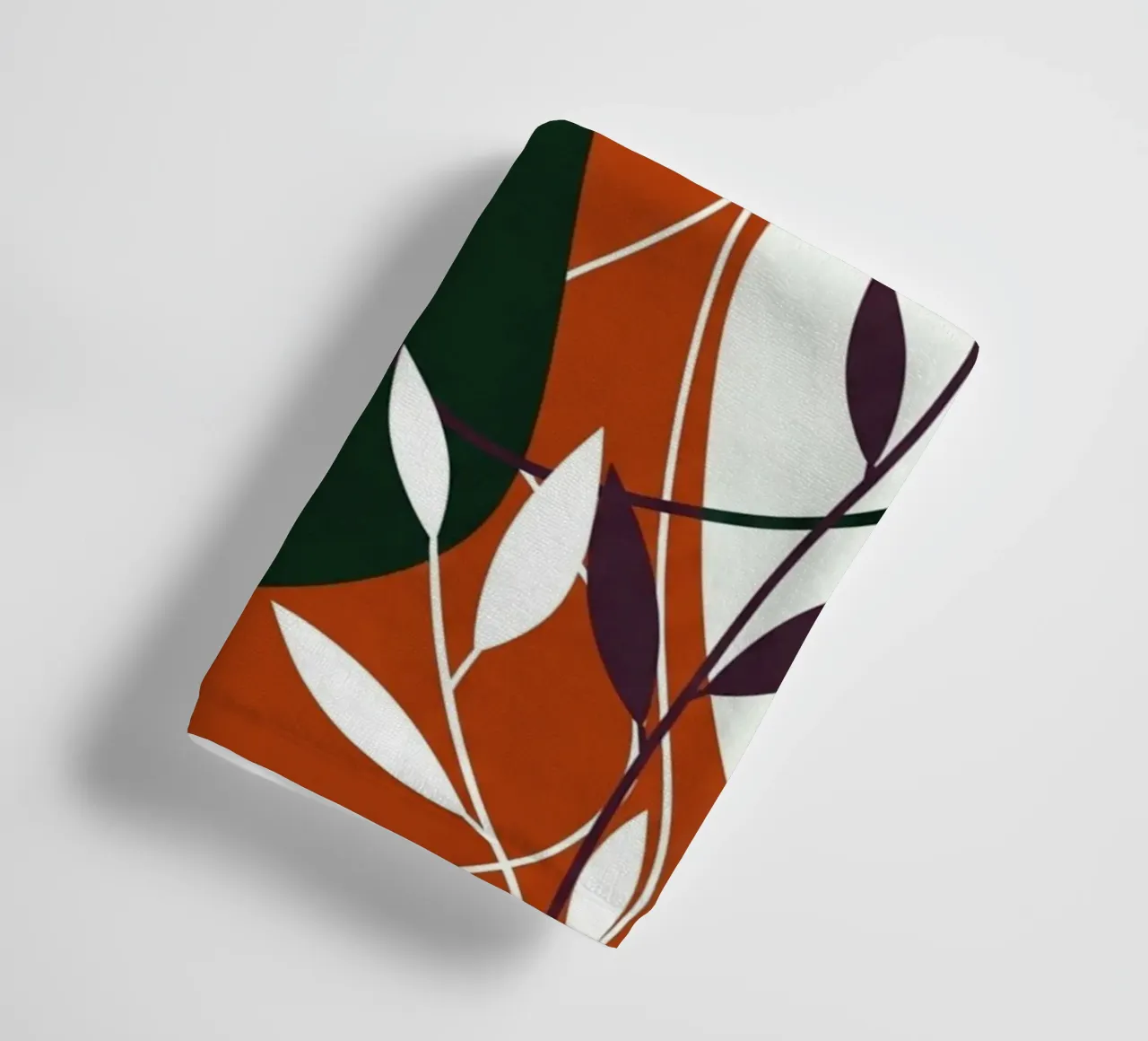 Abstract Terracotta and Emerald Botanical towel by Artistic-shop