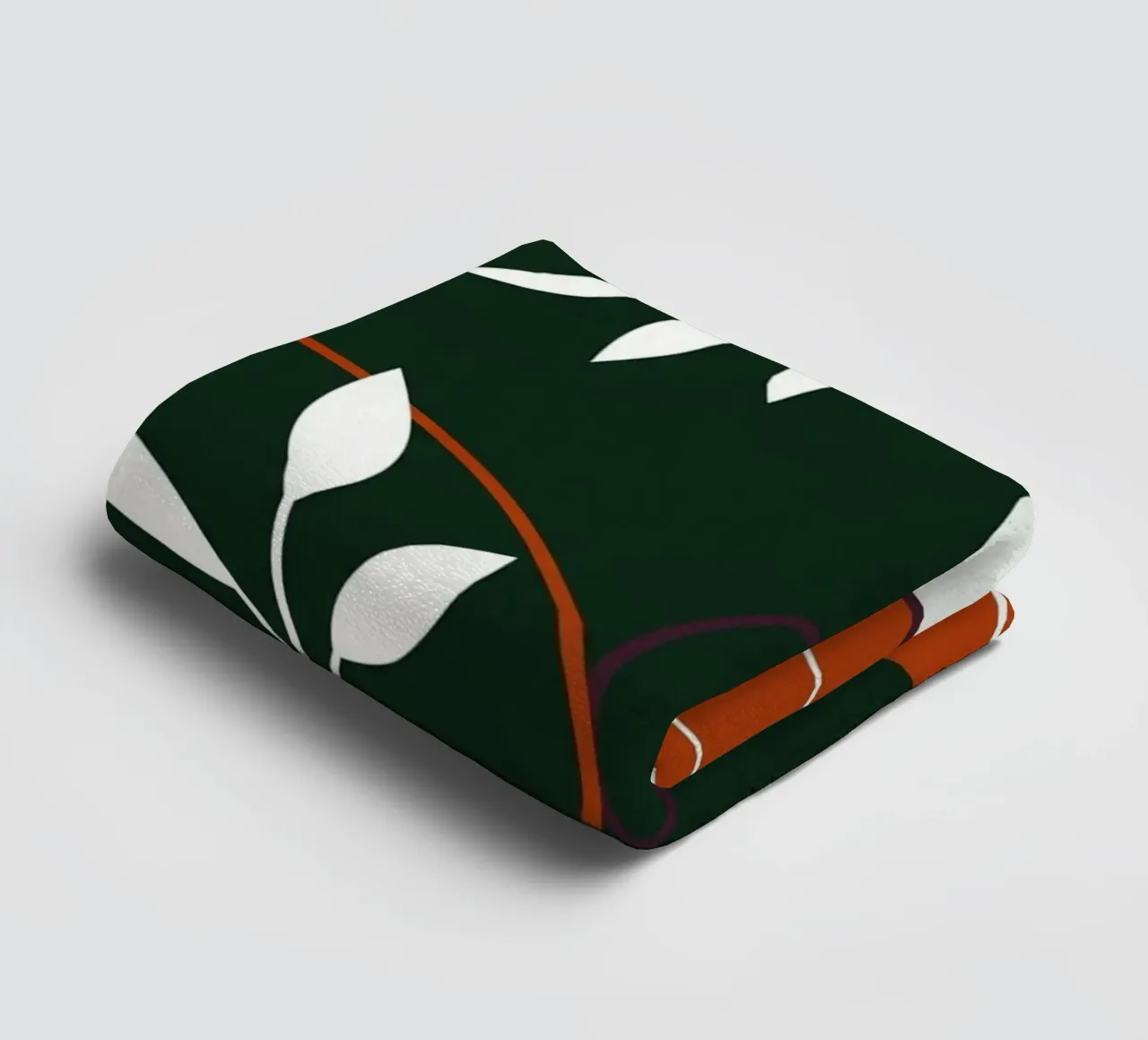 Abstract Terracotta and Emerald Botanical towel by Artistic-shop
