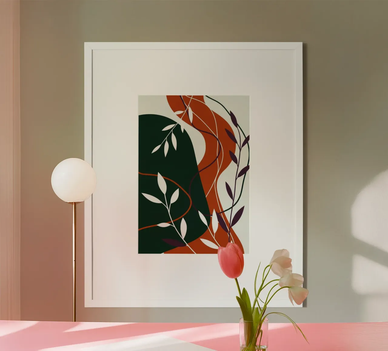Abstrakte Terrakotta und Smaragd Botanisch Hahnemühle von Artistic-shop