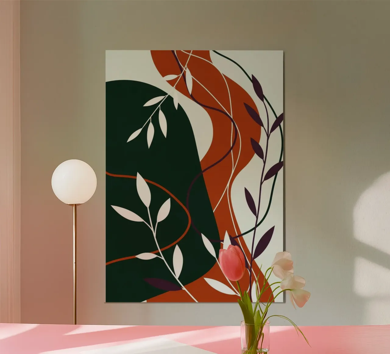 Abstrakte Terrakotta und Smaragd Botanisch Hahnemühle von Artistic-shop