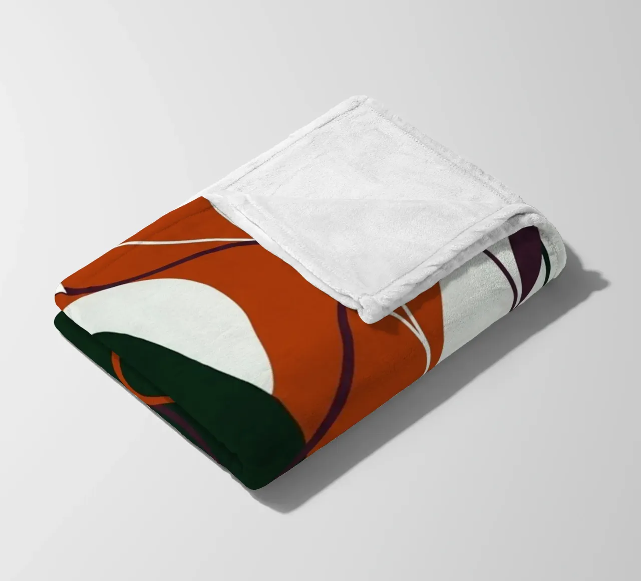 Abstract botanisch terracotta en smaragd fleecedeken van Artistic-shop