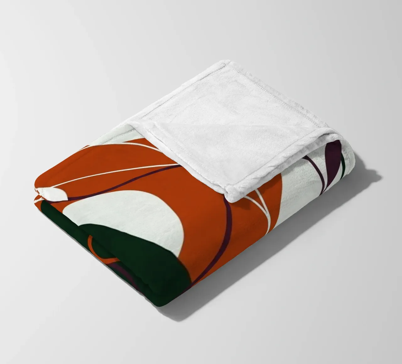 Abstract botanisch terracotta en smaragd fleecedeken van Artistic-shop