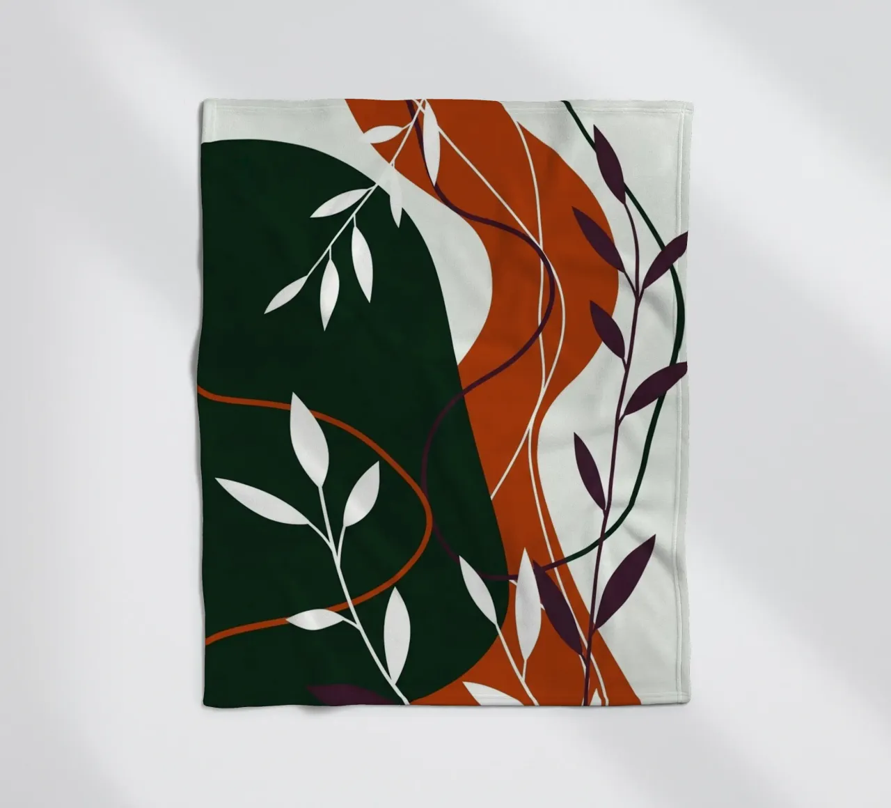 Abstract botanisch terracotta en smaragd fleecedeken van Artistic-shop