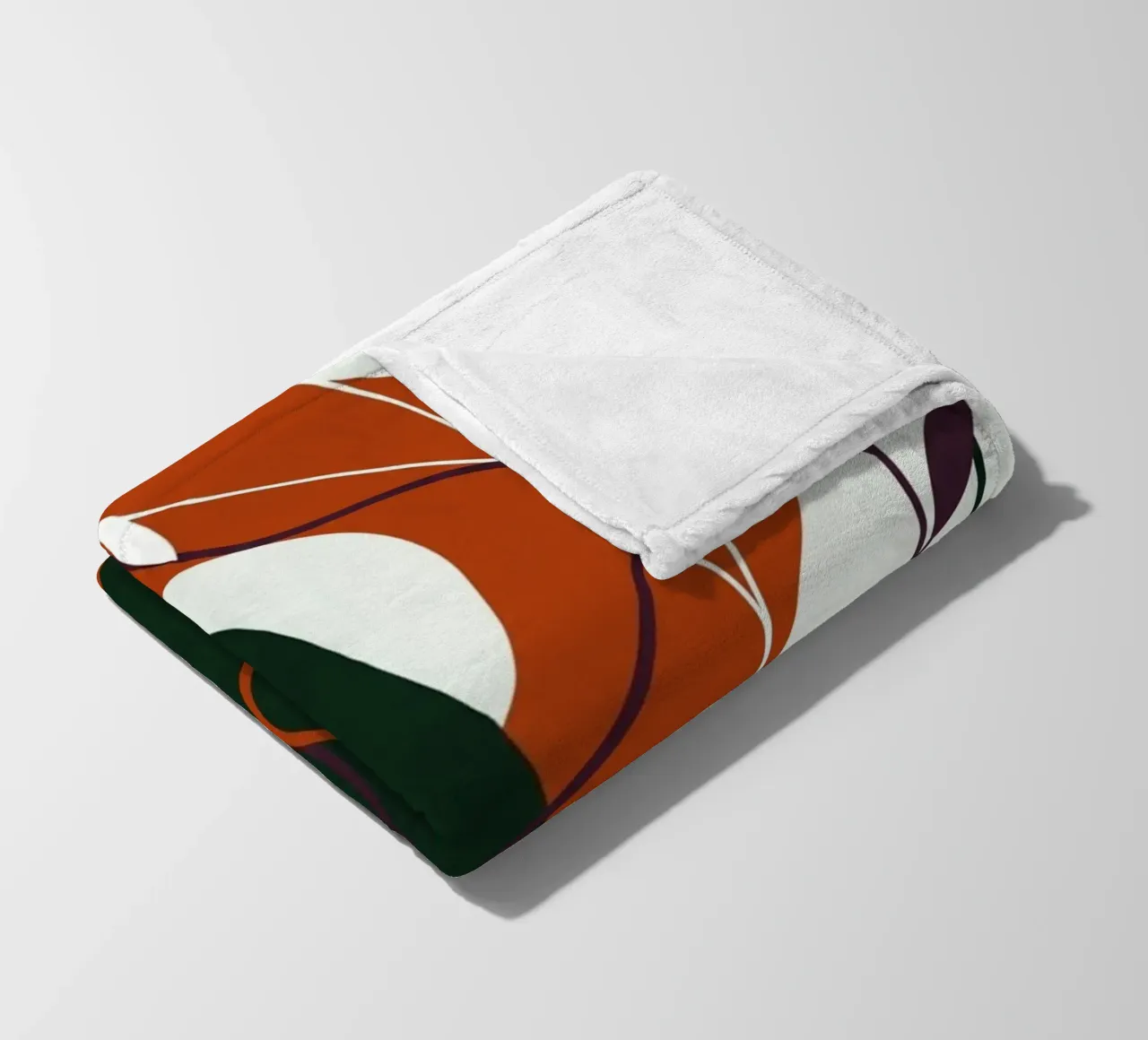 Abstract botanisch terracotta en smaragd fleecedeken van Artistic-shop