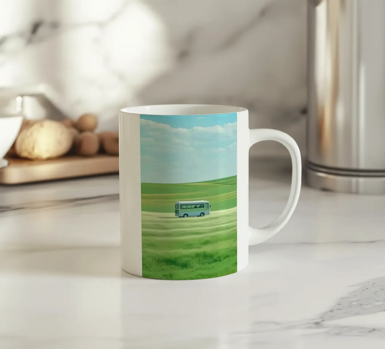 bus on field tazza in ceramica da scoten