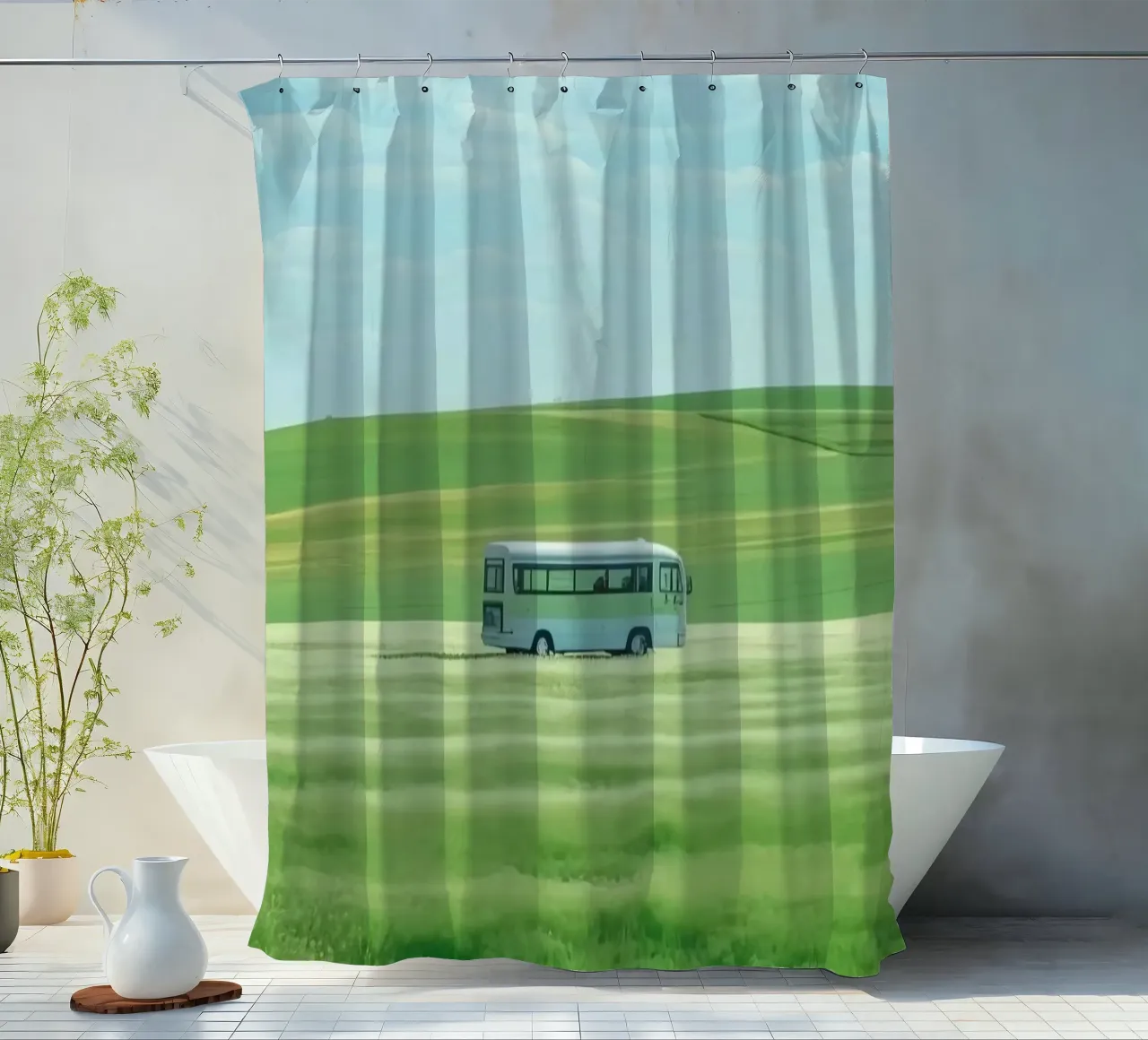bus on field tenda da doccia da scoten