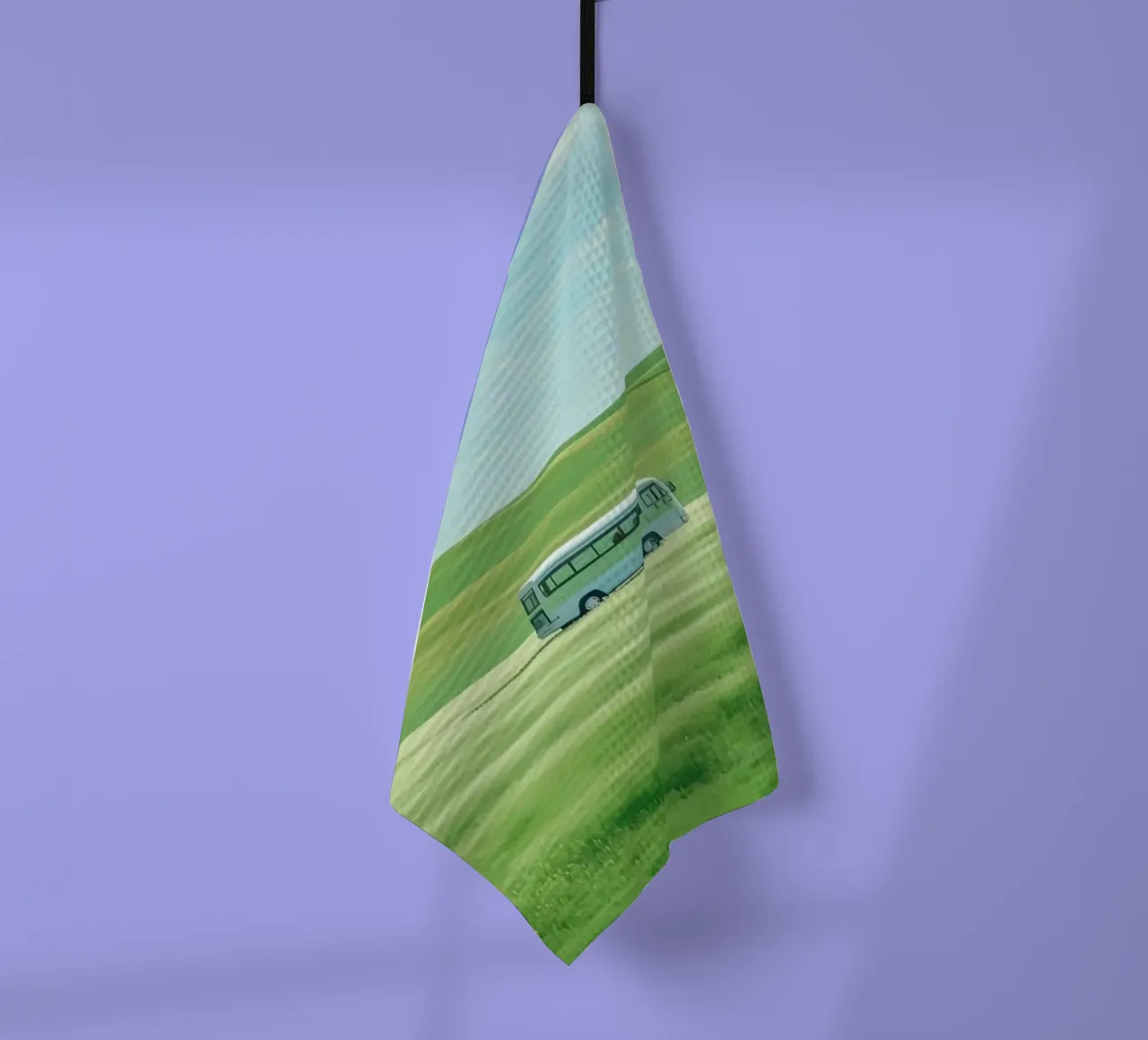 bus on field Geschirrtuch von scoten