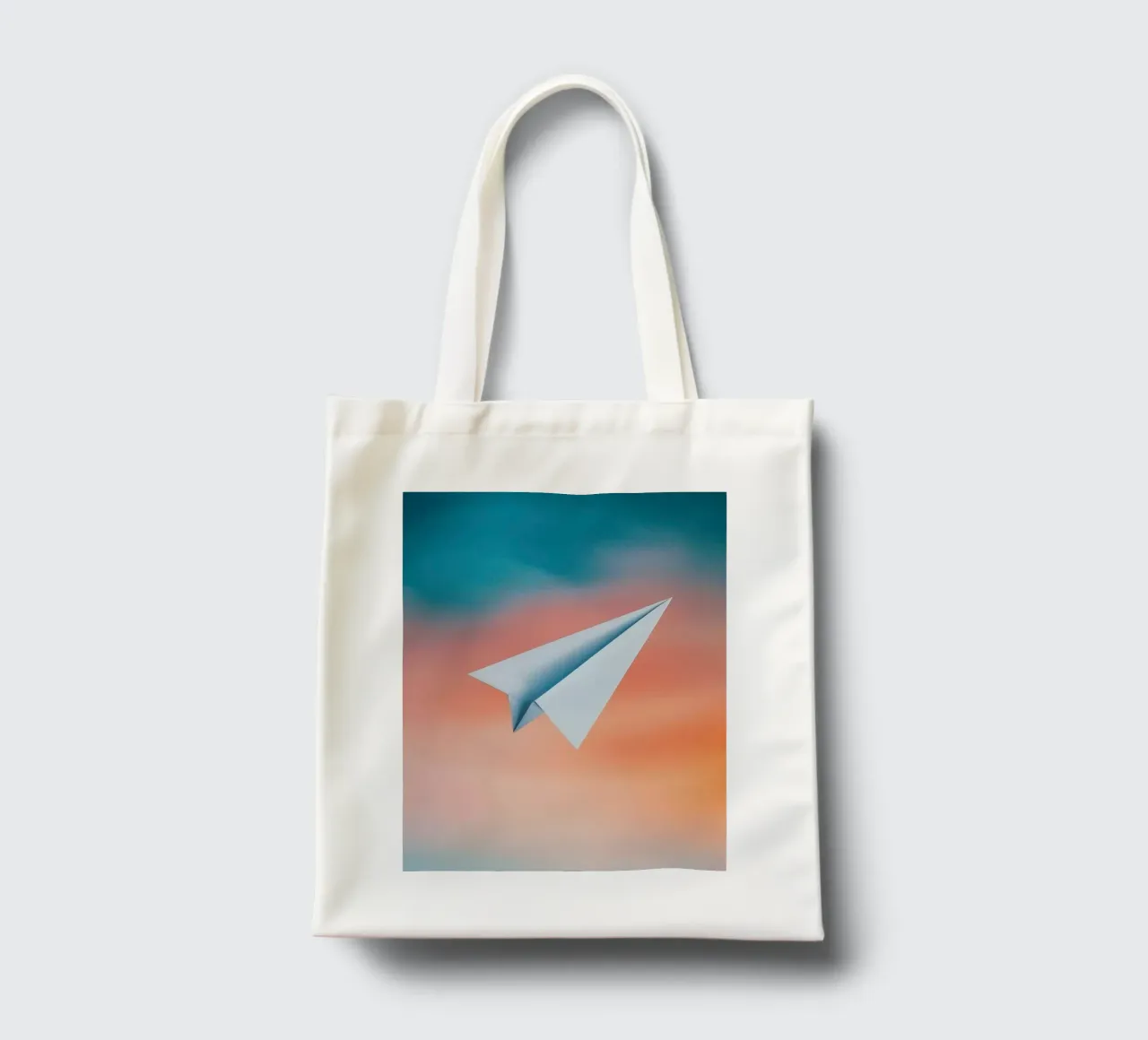 paper plane in gradient borsa in juta da scoten