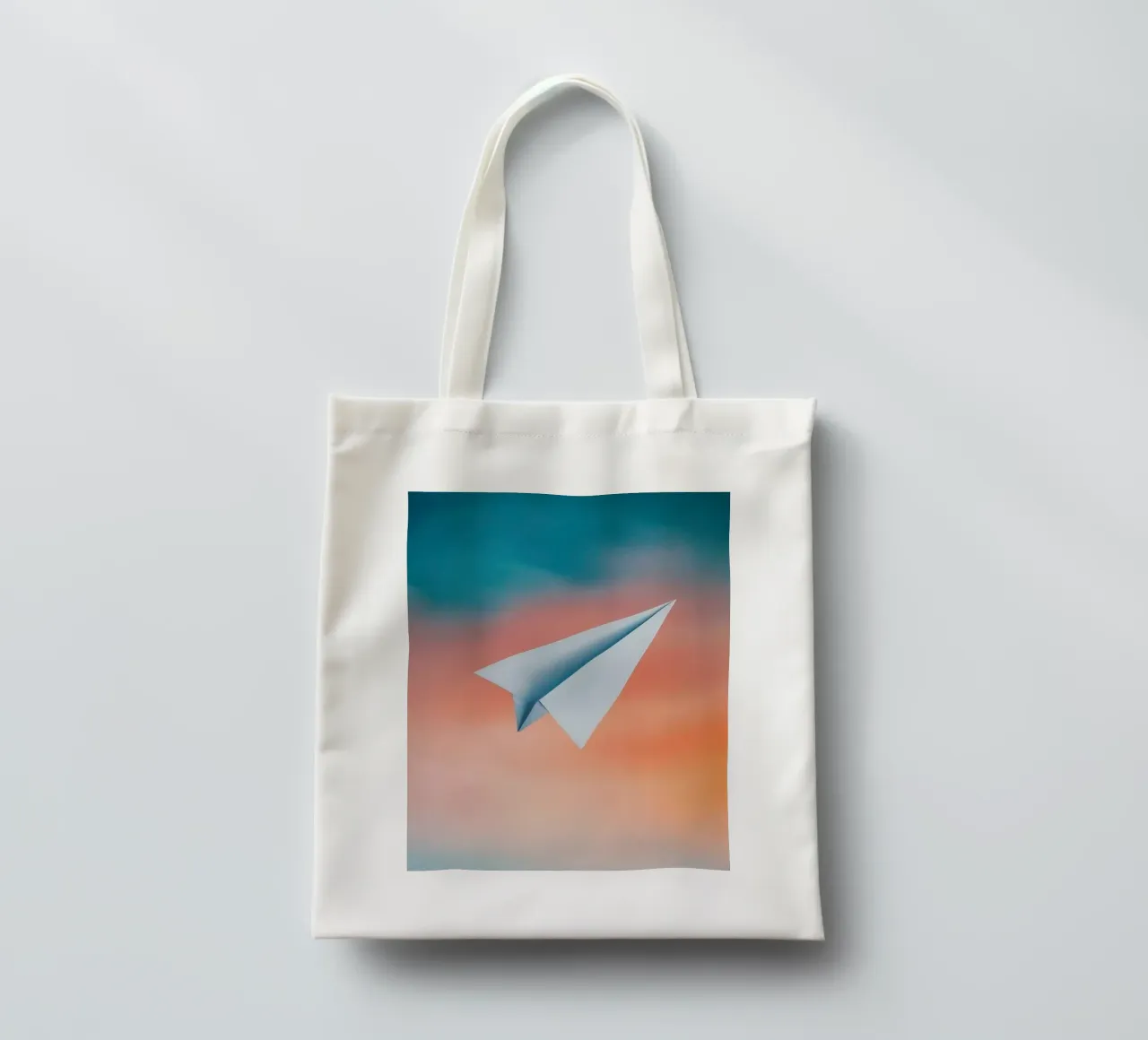 paper plane in gradient borsa in juta da scoten