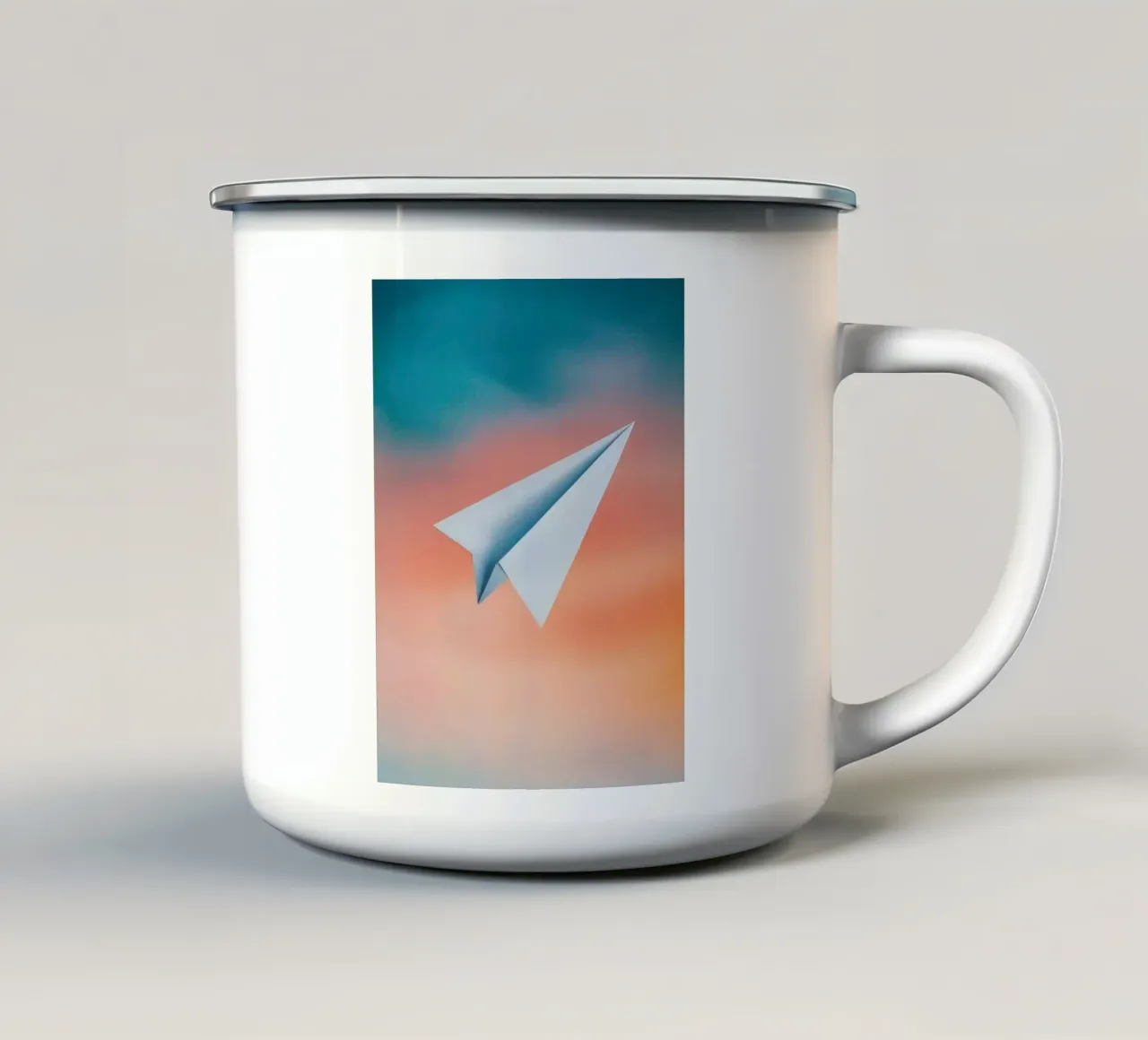 paper plane in gradient emaille mok van scoten