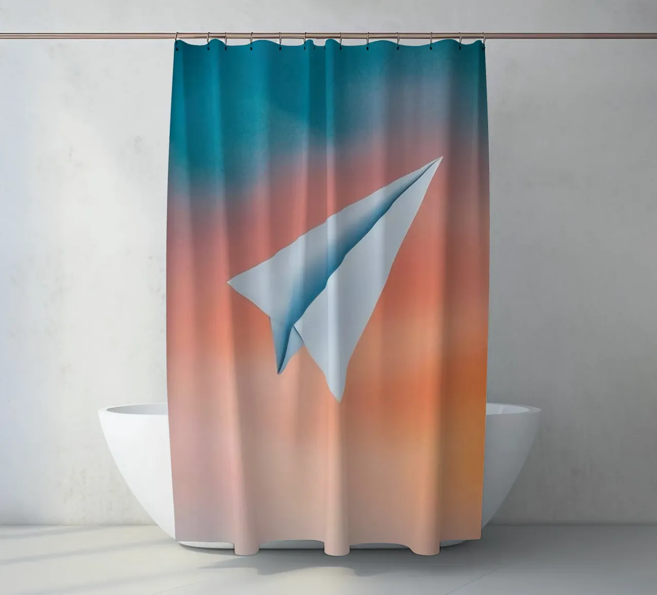 paper plane in gradient tenda da doccia da scoten