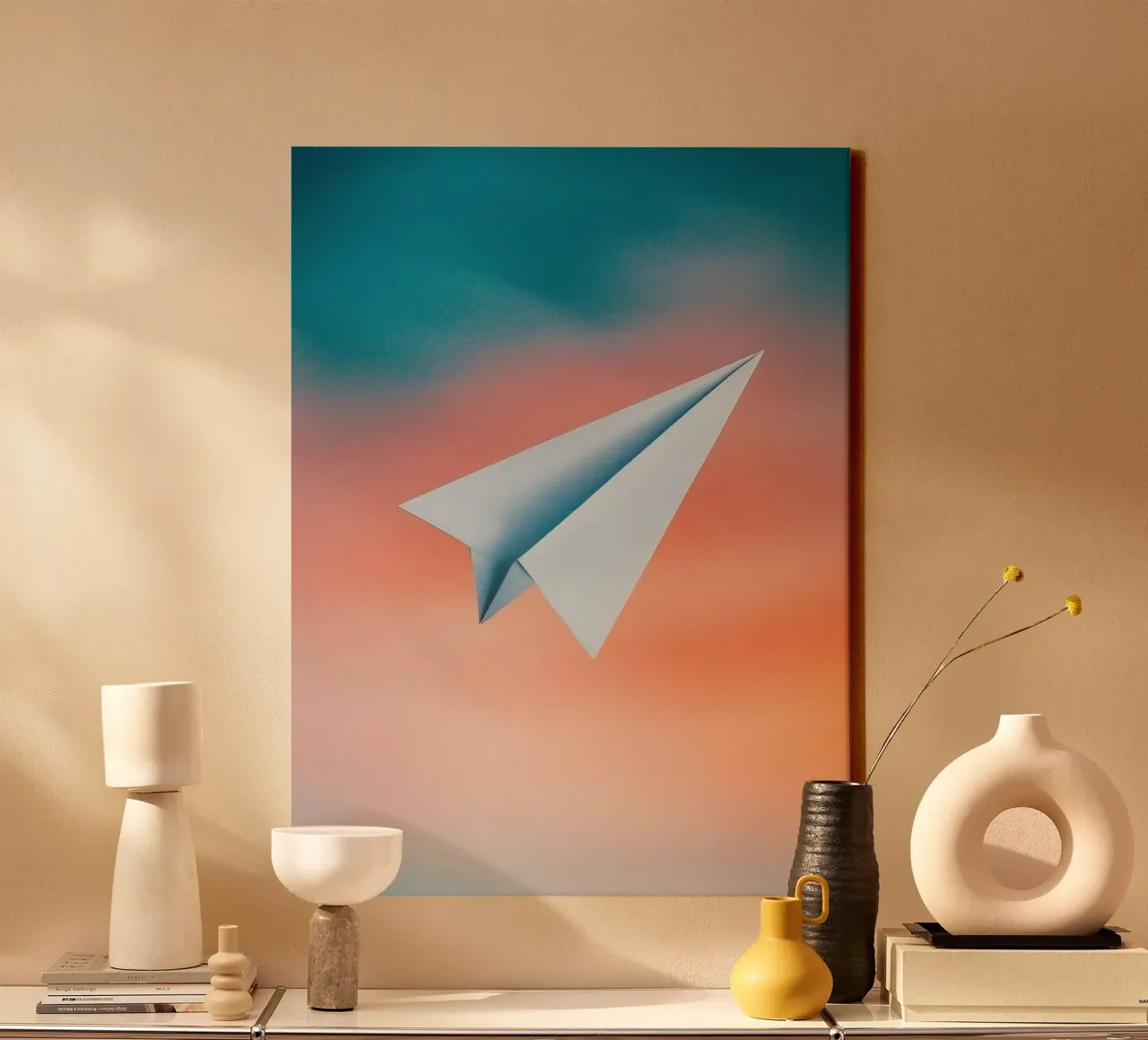 paper plane in gradient tela da scoten