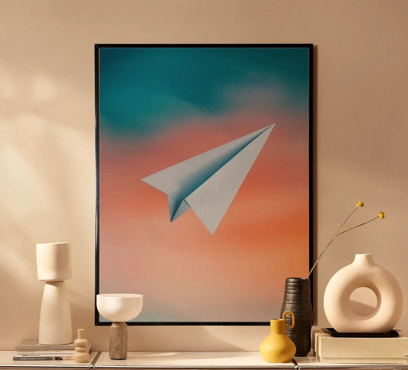 paper plane in gradient poster da scoten