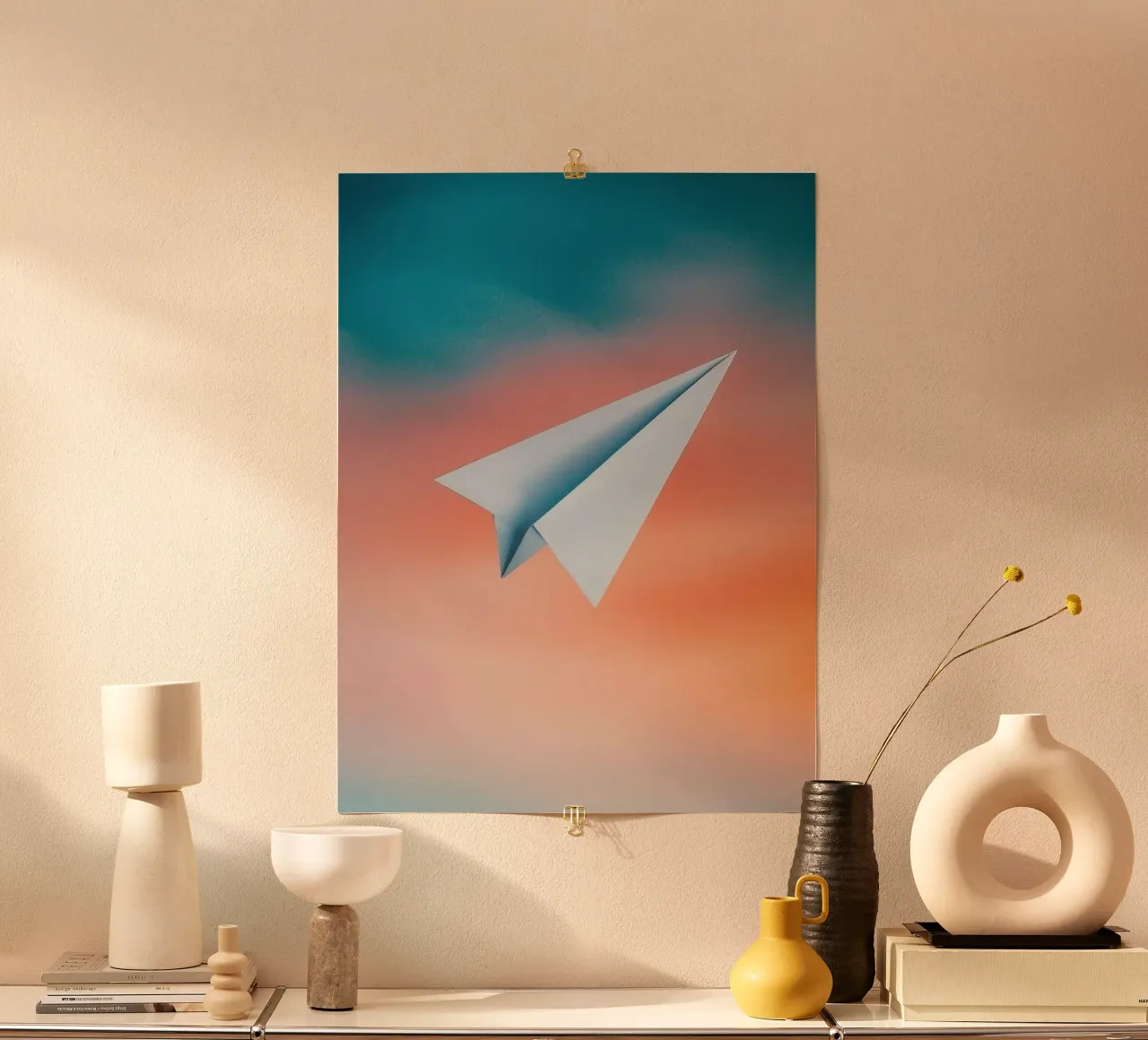 paper plane in gradient Hahnemühle von scoten