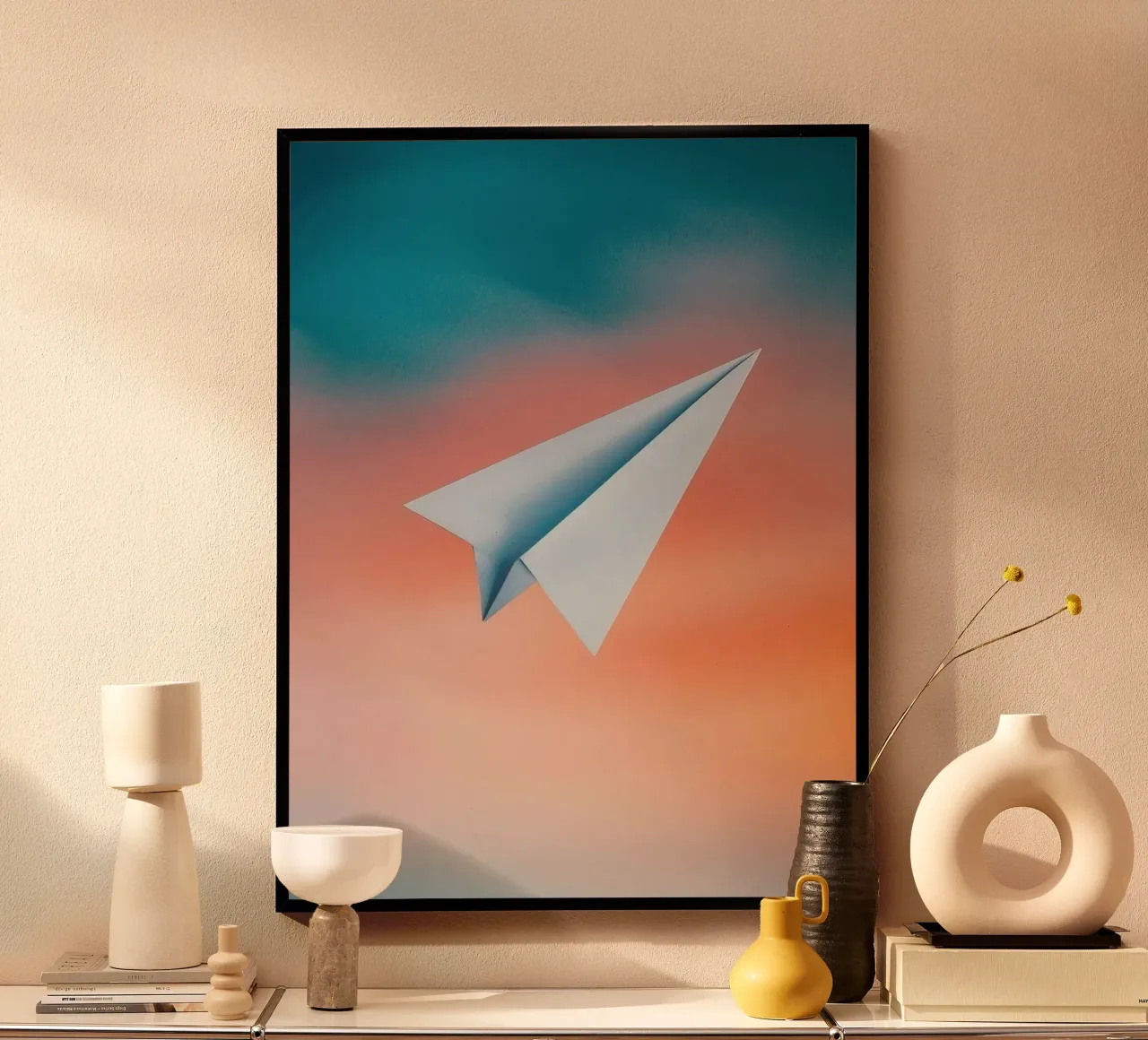 paper plane in gradient Hahnemühle von scoten