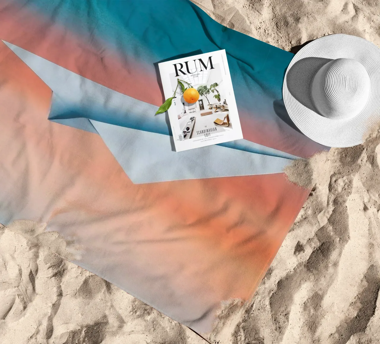 paper plane in gradient telo mare da scoten