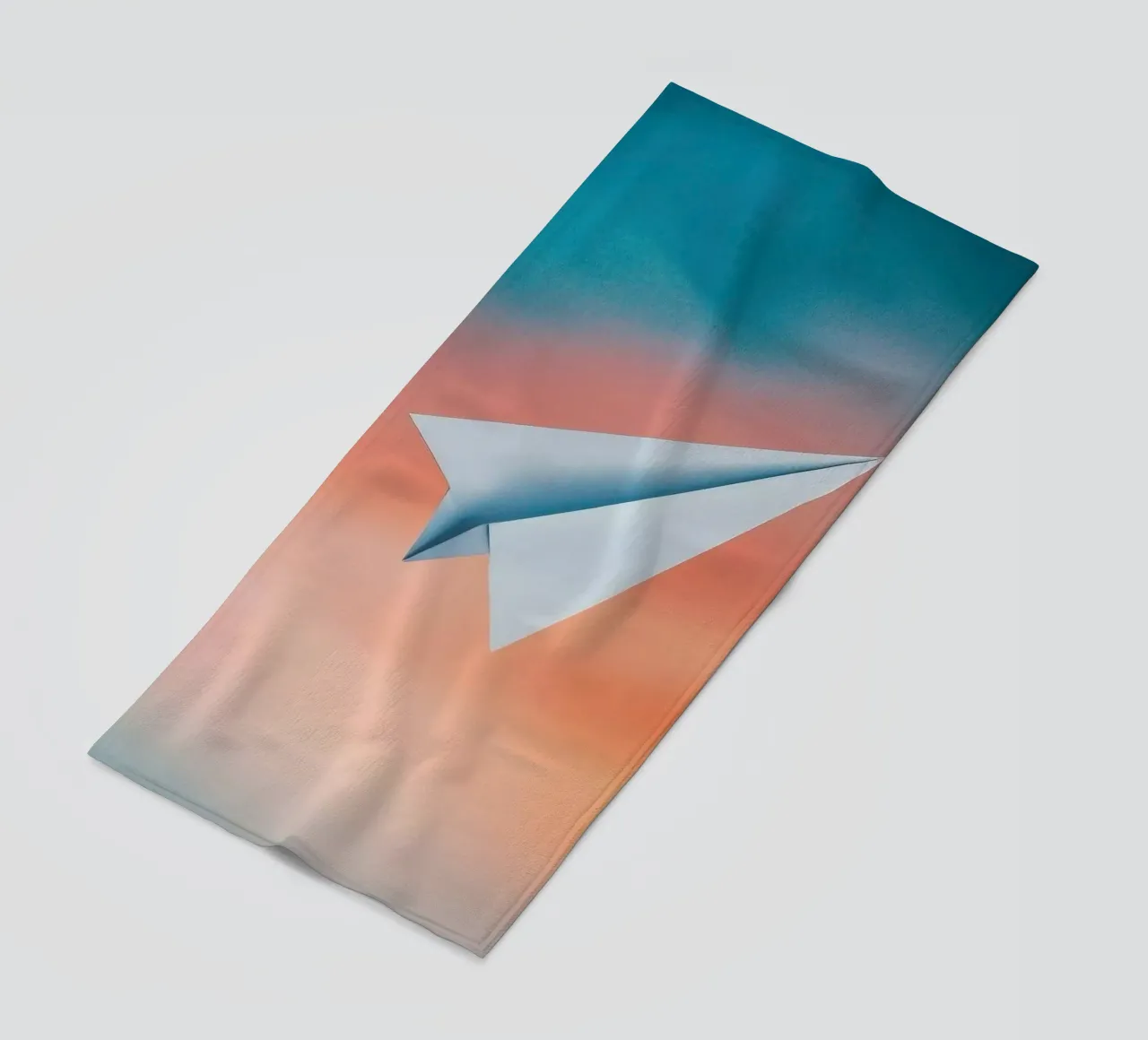 paper plane in gradient telo mare da scoten