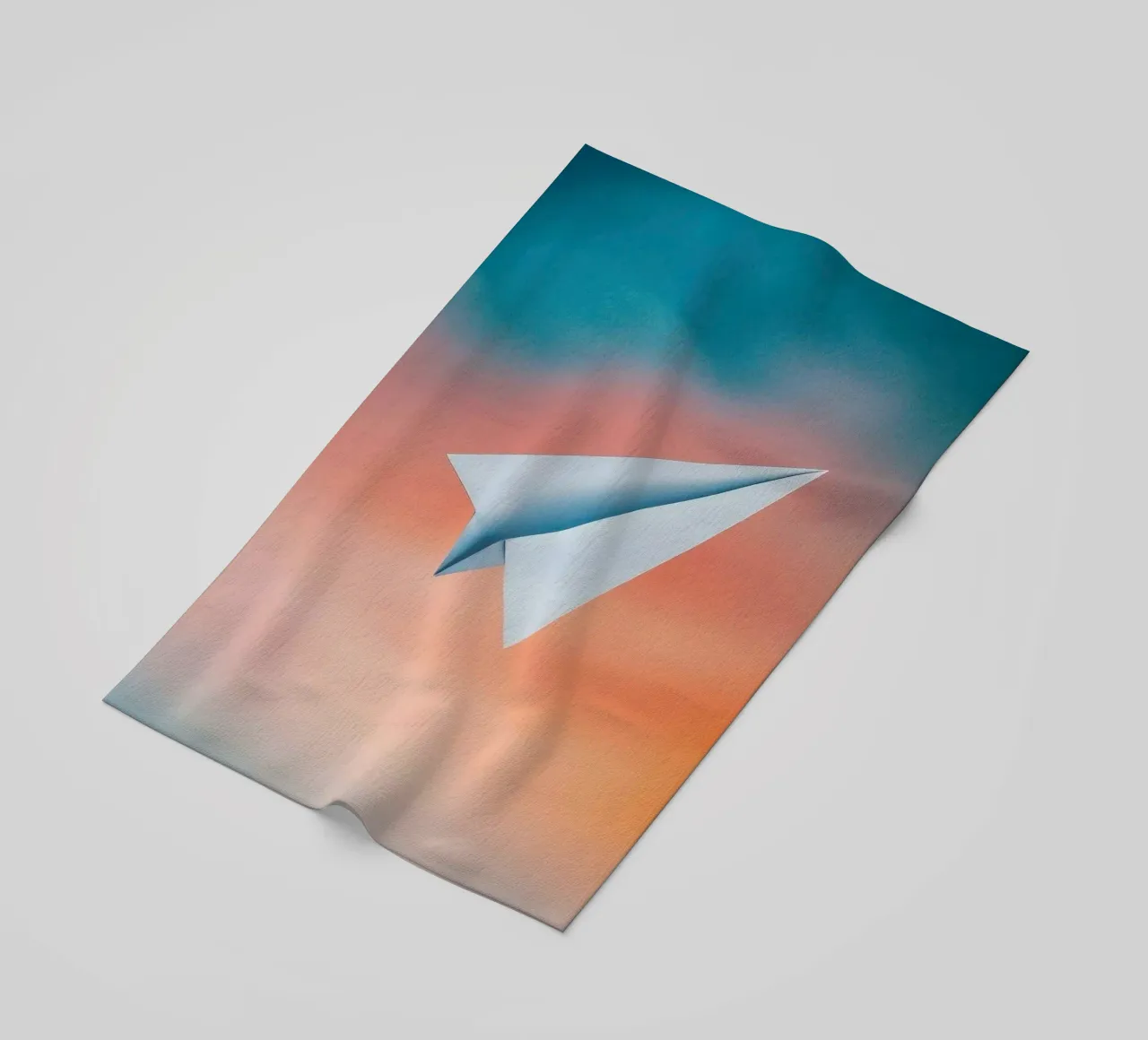 paper plane in gradient telo mare da scoten