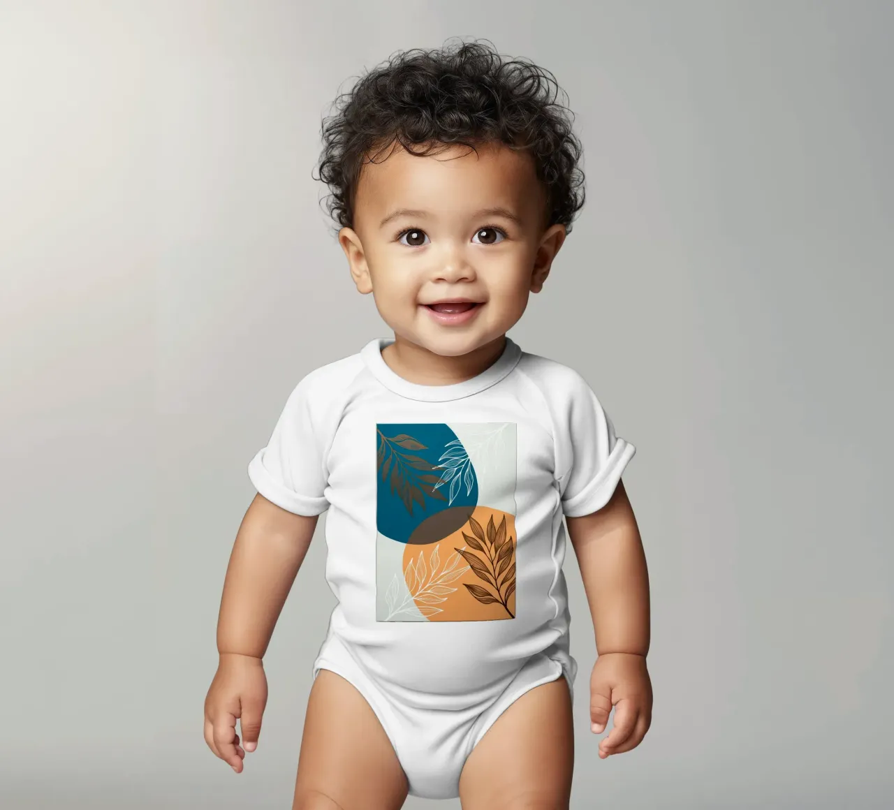 Boho Botanical Leaves Canvas Print short-sleeve baby romper by Artistic-shop