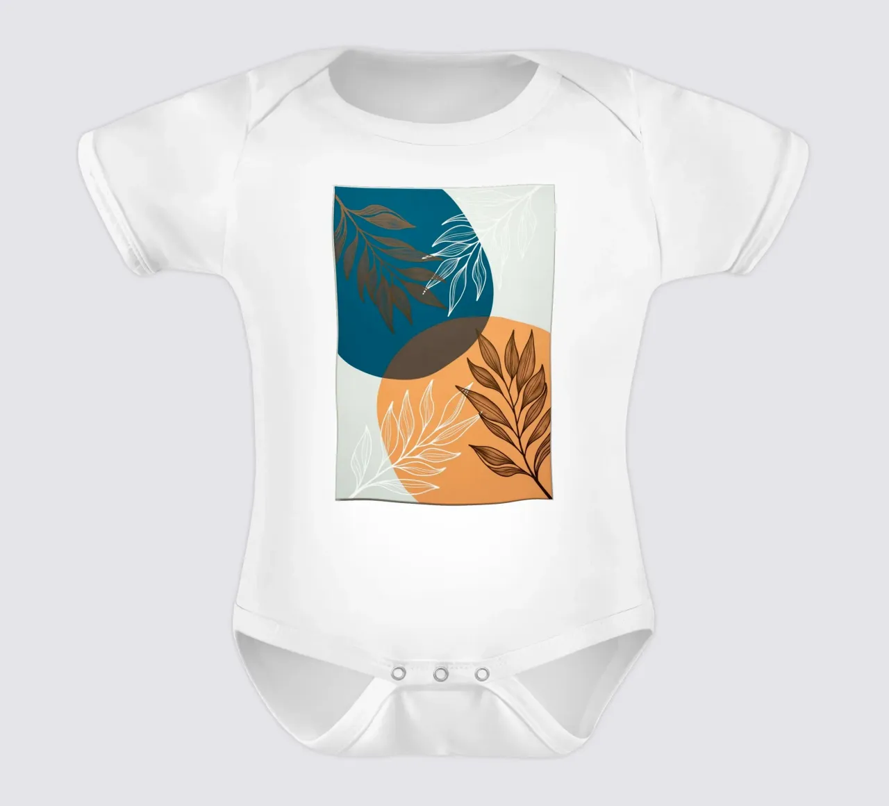 Boho Botanical Leaves Canvas Print short-sleeve baby romper by Artistic-shop