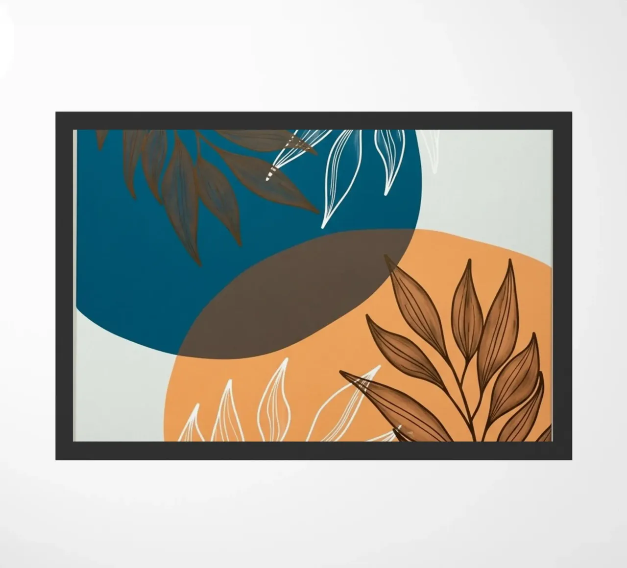 Boho Botanical Leaves Canvas Print doormat by Artistic-shop