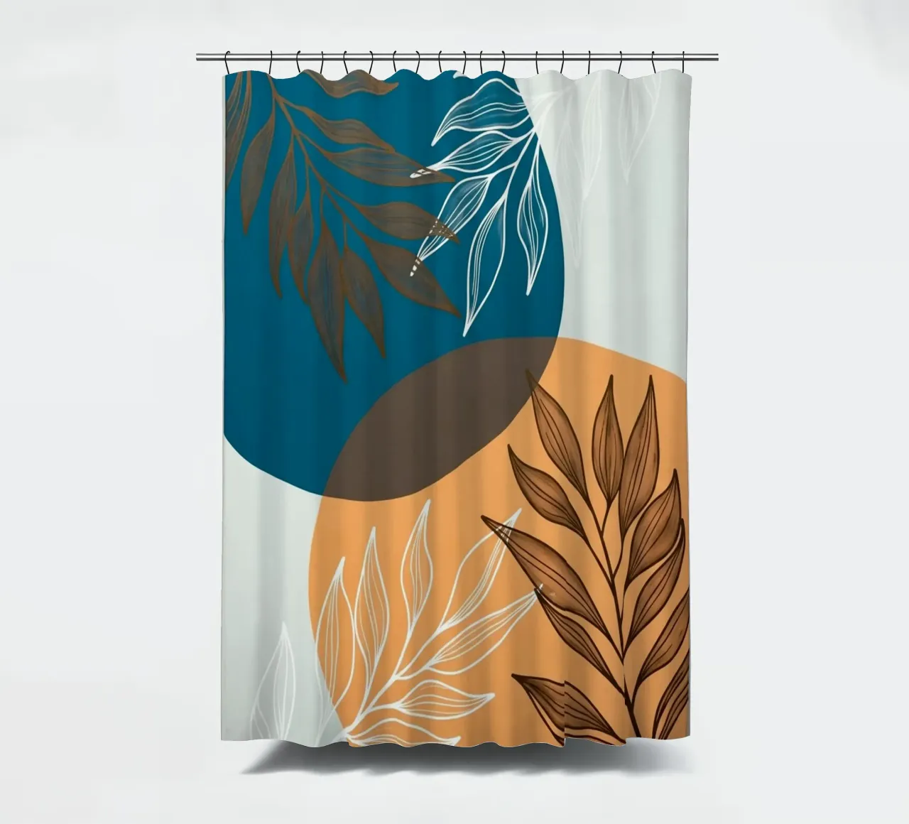 Boho Botanische Bladeren Canvas Print douchegordijn van Artistic-shop