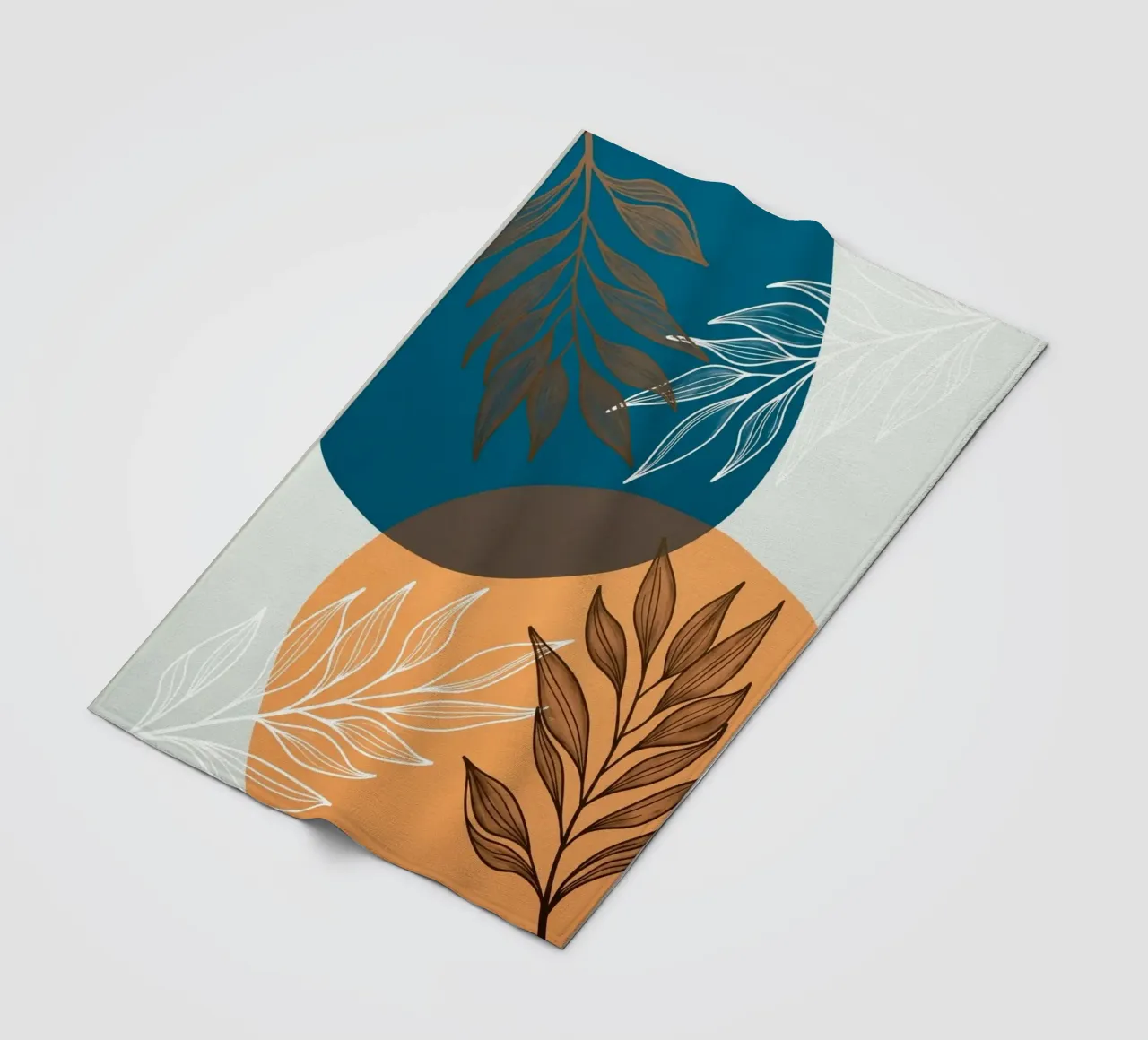 Boho Botanical Leaves Canvas Print fleece blanket by Artistic-shop