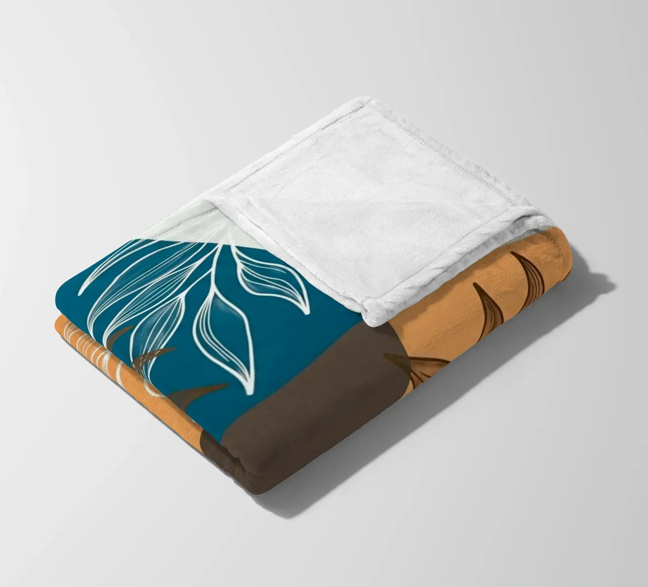 Boho Botanical Leaves Canvas Print fleece blanket by Artistic-shop