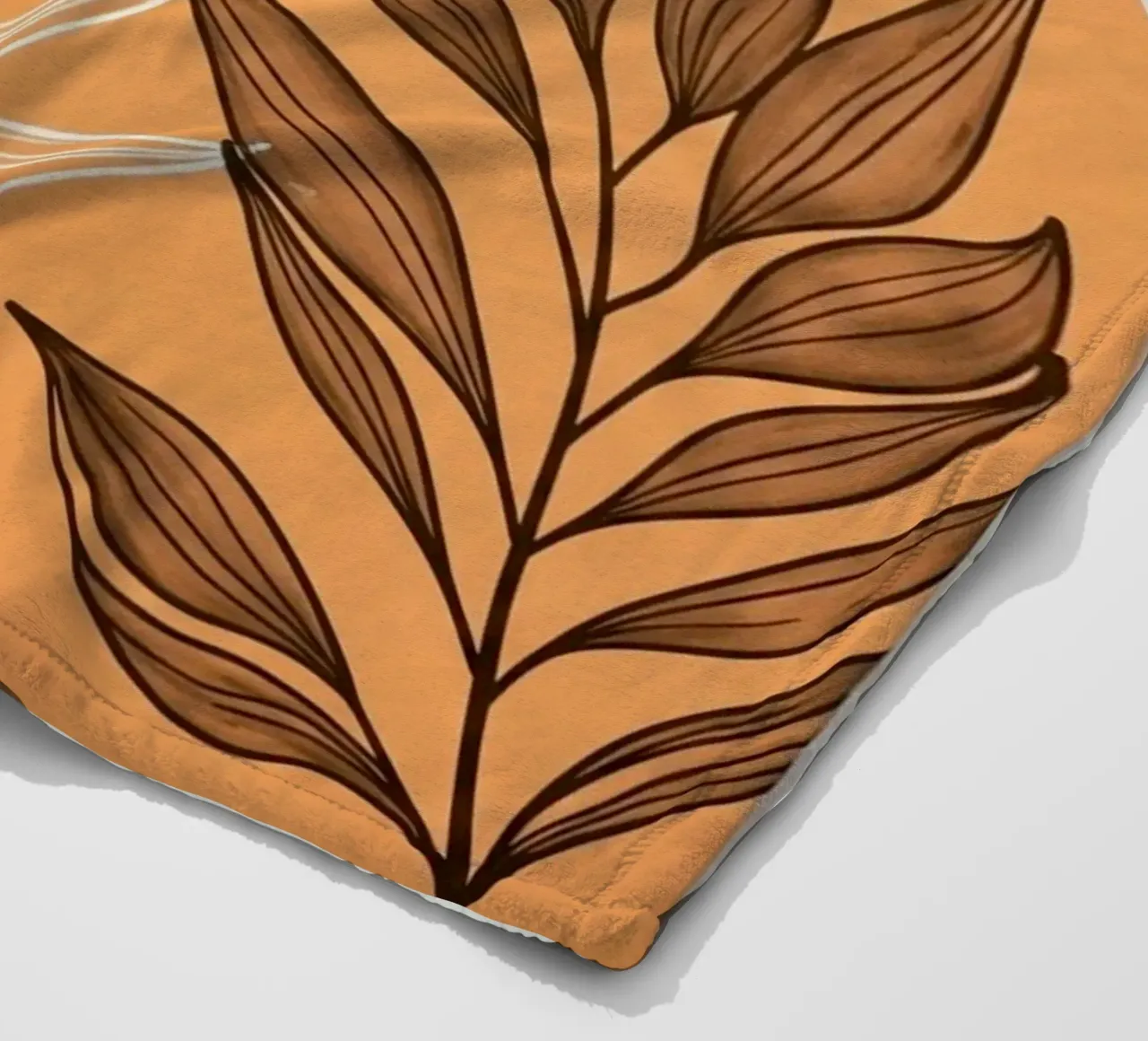 Boho Botanical Leaves Canvas Print fleece blanket by Artistic-shop