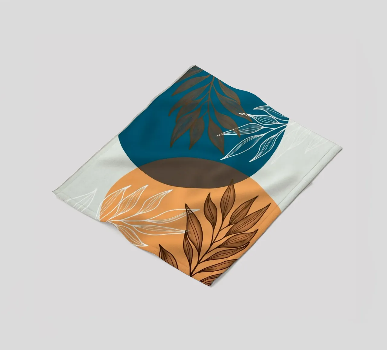 Boho Botanical Leaves Canvas Print fleece blanket by Artistic-shop