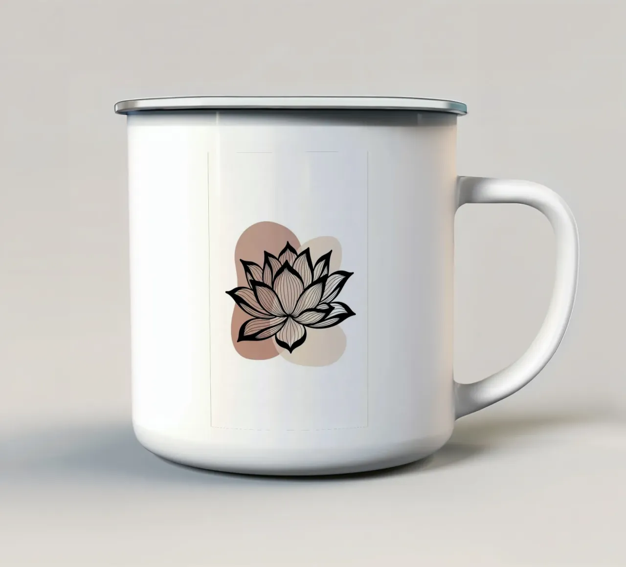 Stampa artistica minimalista della linea floreale Boho tazza in smalto da Artistic-shop