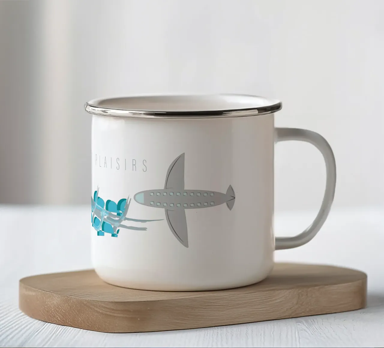 In volo tazza in smalto da Design Plaisirs