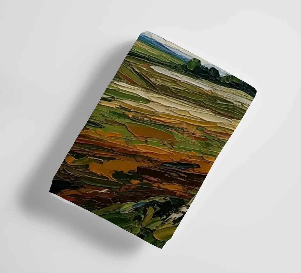 Impasto Fields Under a Dramatic Sky: A Textured Landscape towel by Artistic-shop