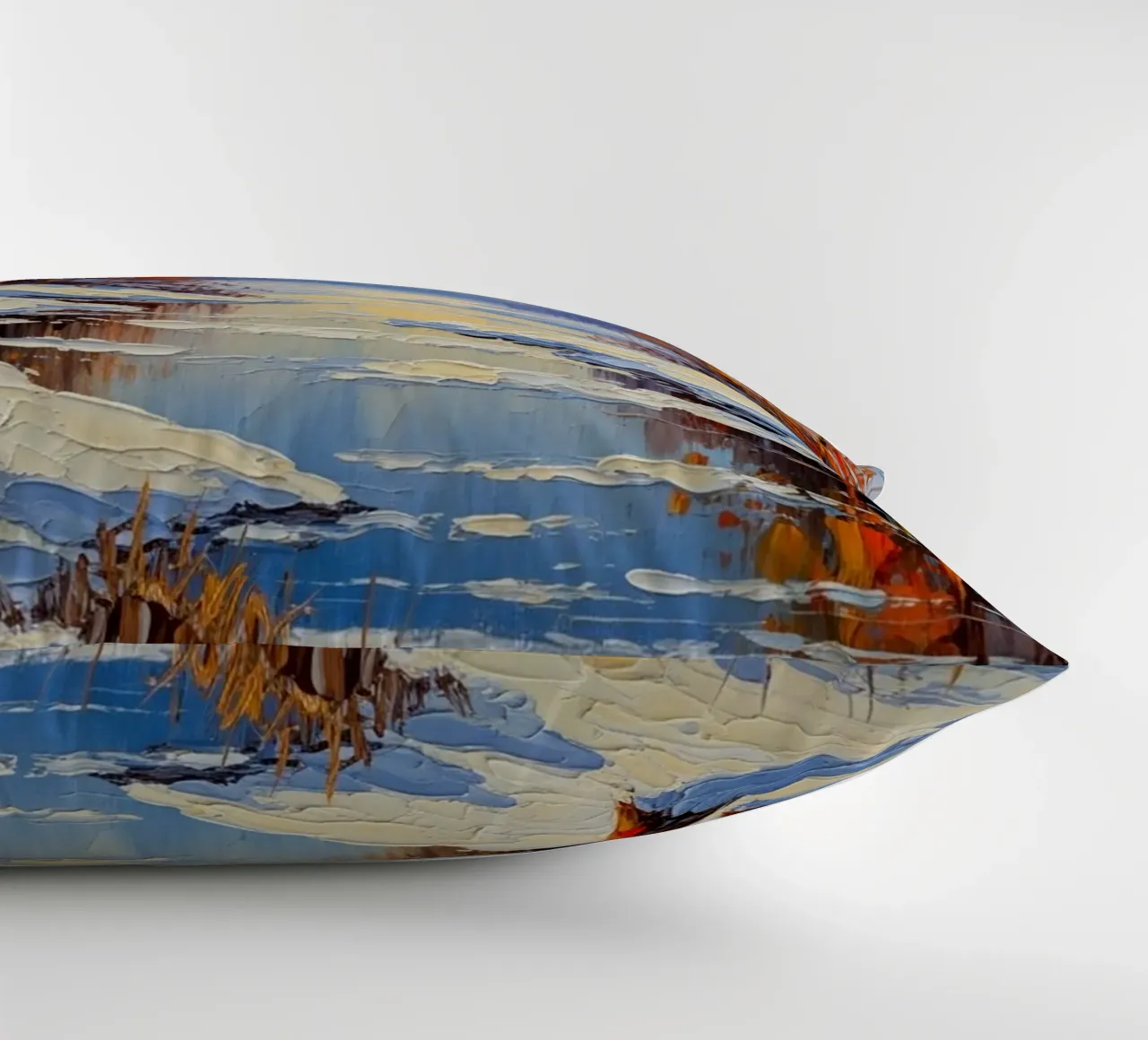 Serenità invernale: Un paesaggio impressionista a texture cuscino da Artistic-shop