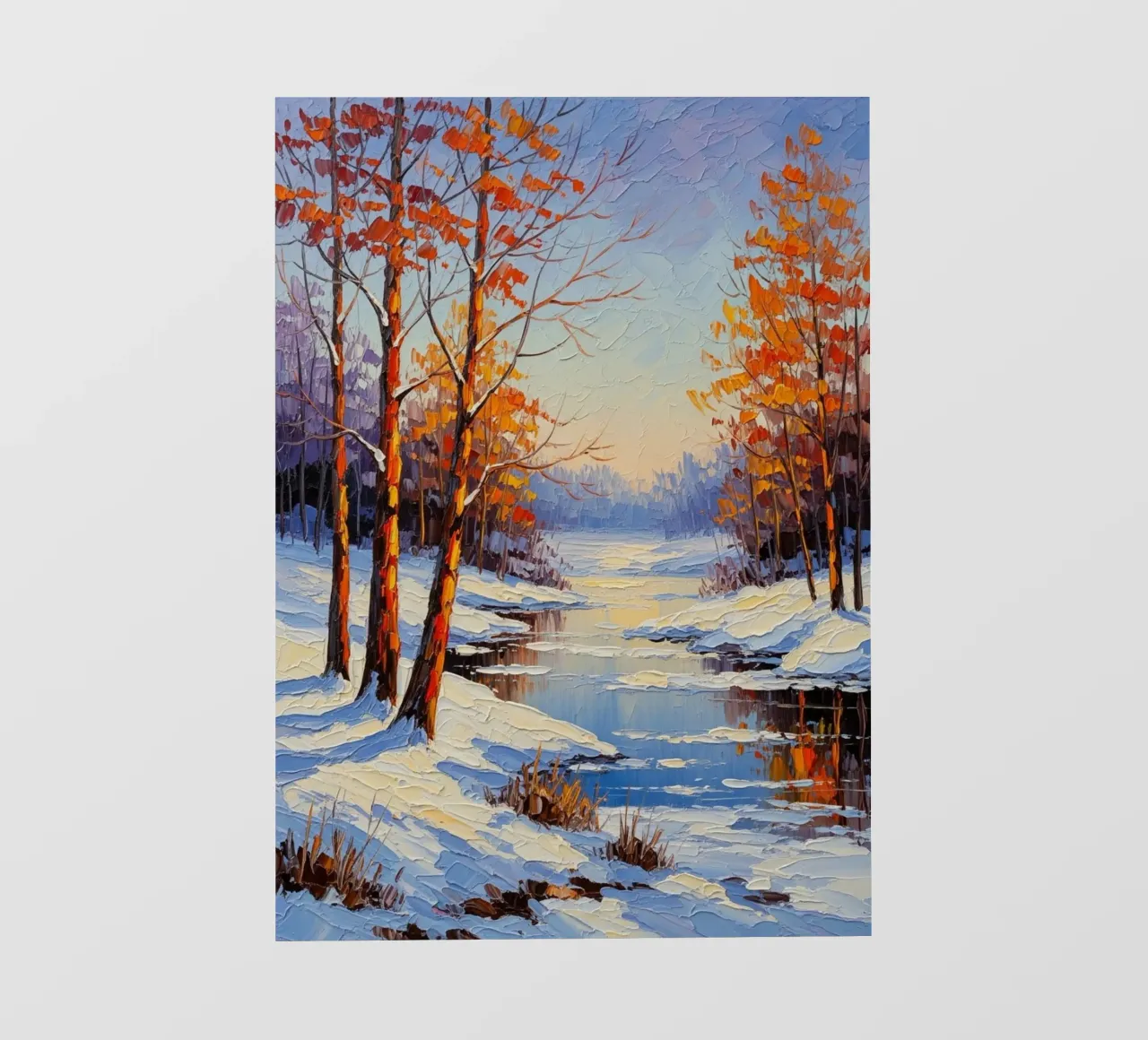 Serenità invernale: Un paesaggio impressionista a texture telo in pvc da Artistic-shop