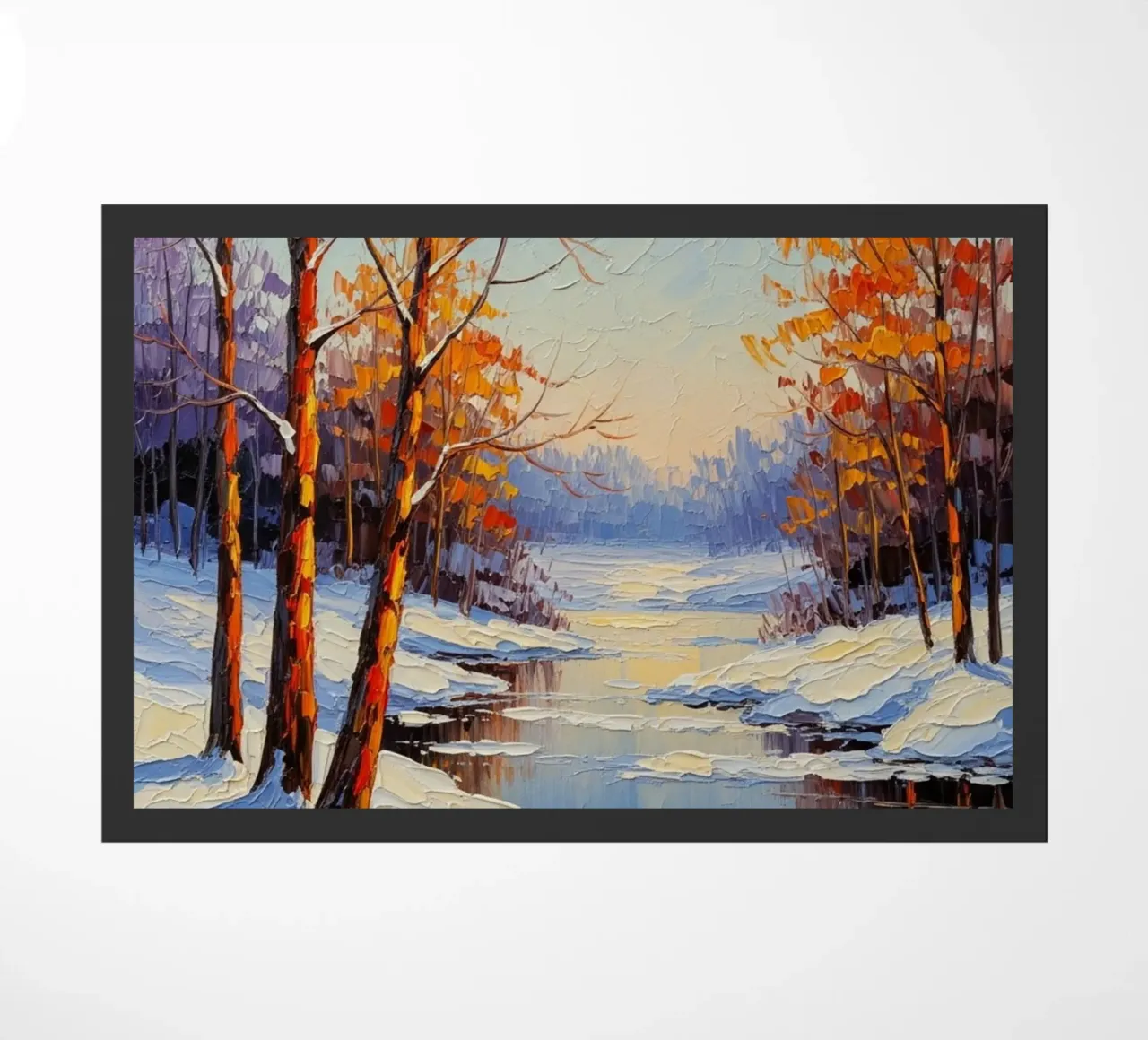 Serenità invernale: Un paesaggio impressionista a texture zerbino da Artistic-shop