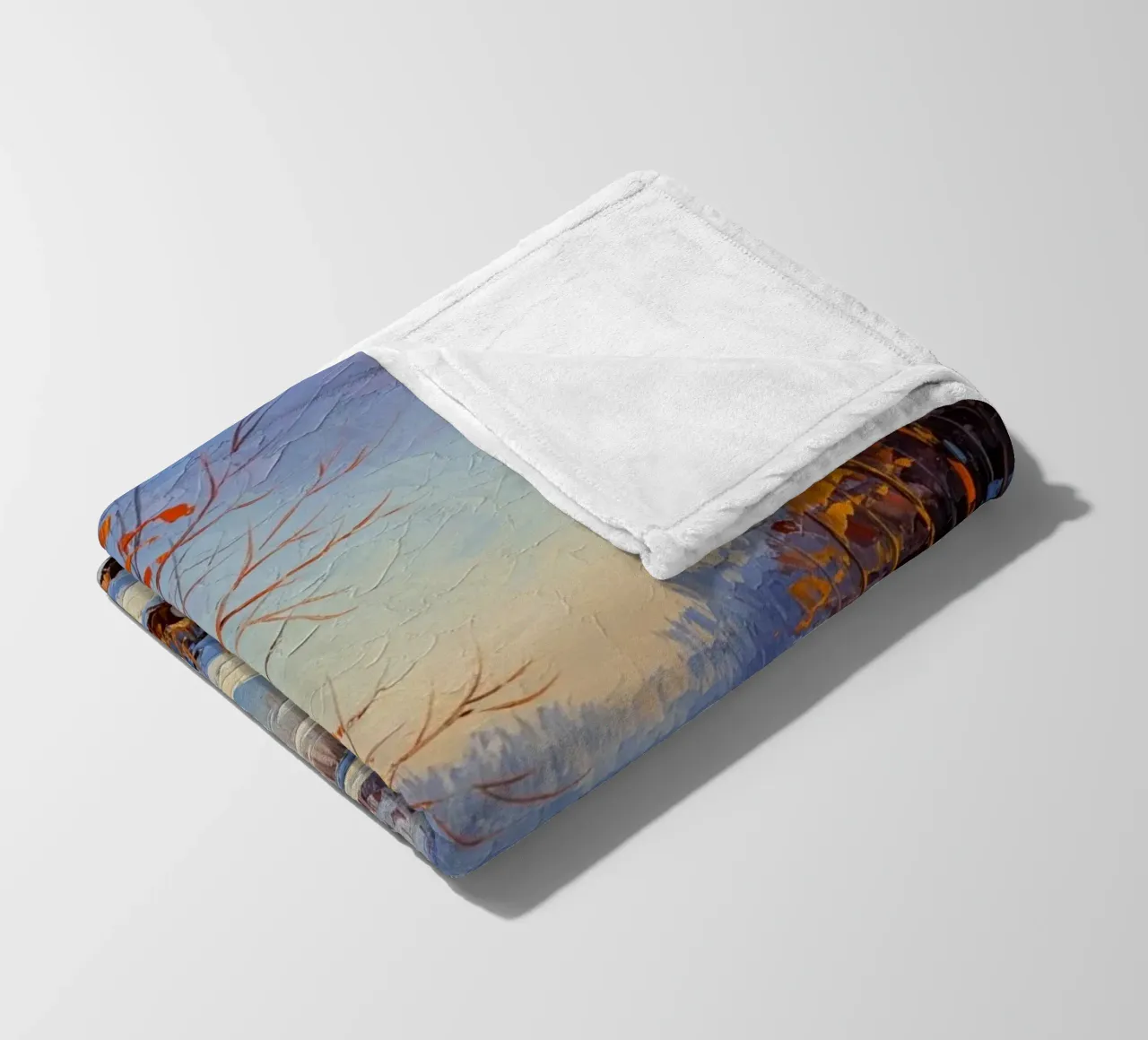 Serenità invernale: Un paesaggio impressionista a texture coperta in pile da Artistic-shop