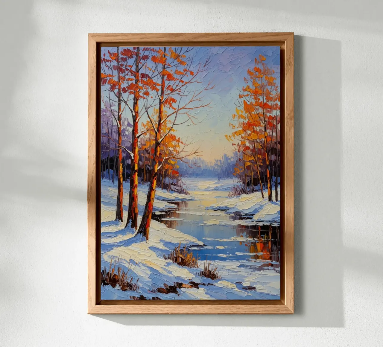 Serenità invernale: Un paesaggio impressionista a texture alluminio dibond da Artistic-shop