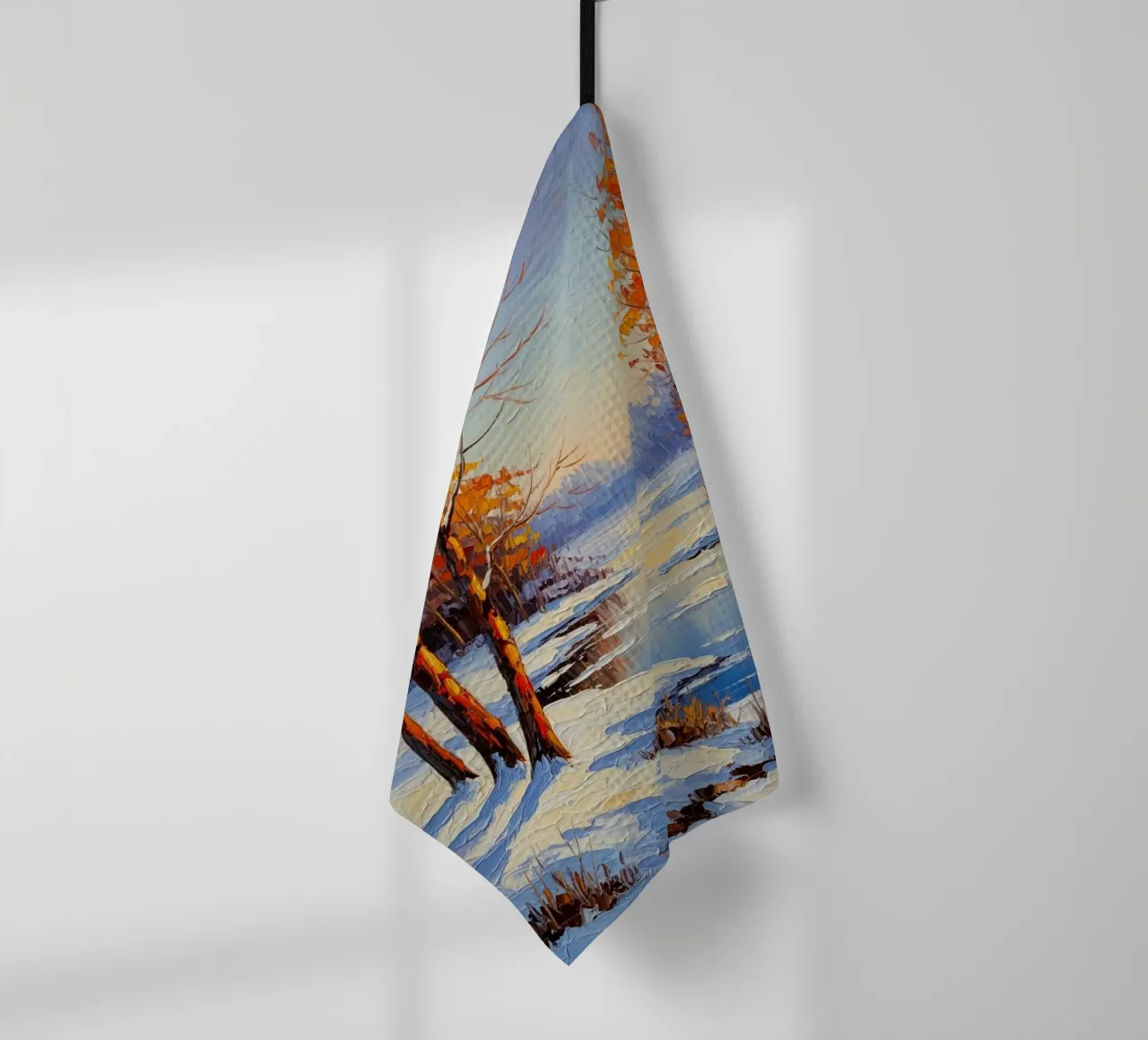 Serenità invernale: Un paesaggio impressionista a texture canovaccio da cucina da Artistic-shop