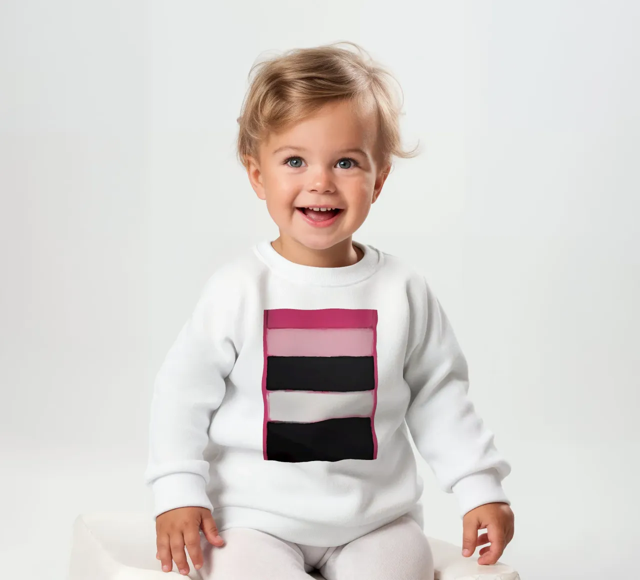 Pittura astratta con bande di colore rosa felpa neonato da DesignDoodle