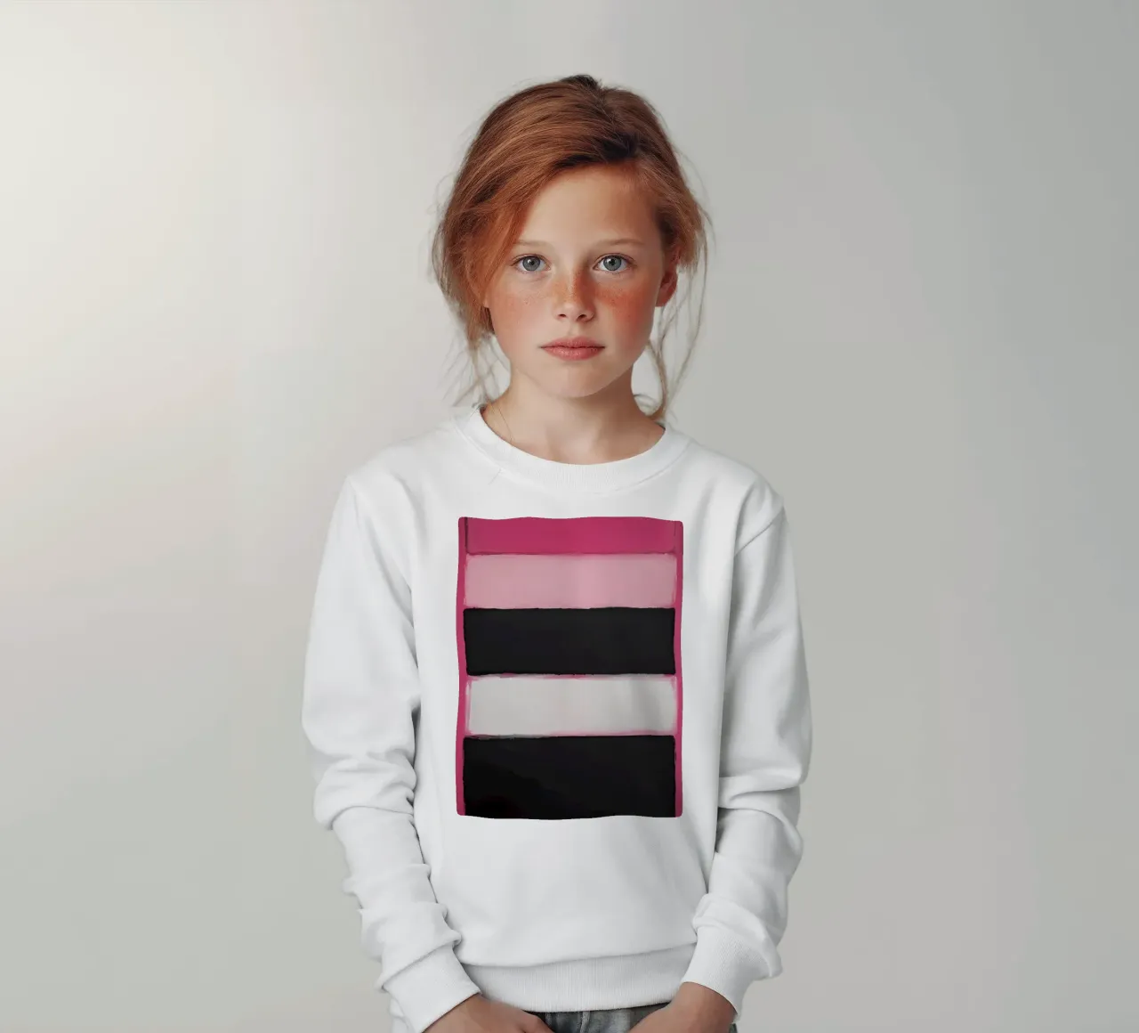 Pittura astratta con bande di colore rosa felpa bambino da DesignDoodle