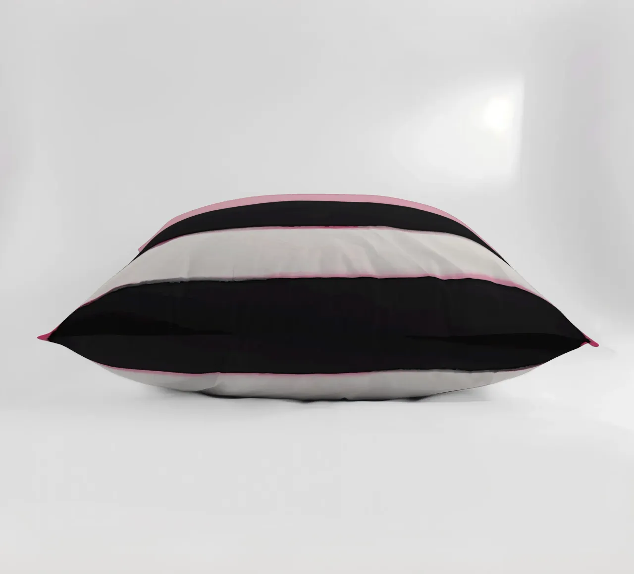 Pittura astratta con bande di colore rosa cuscino da DesignDoodle