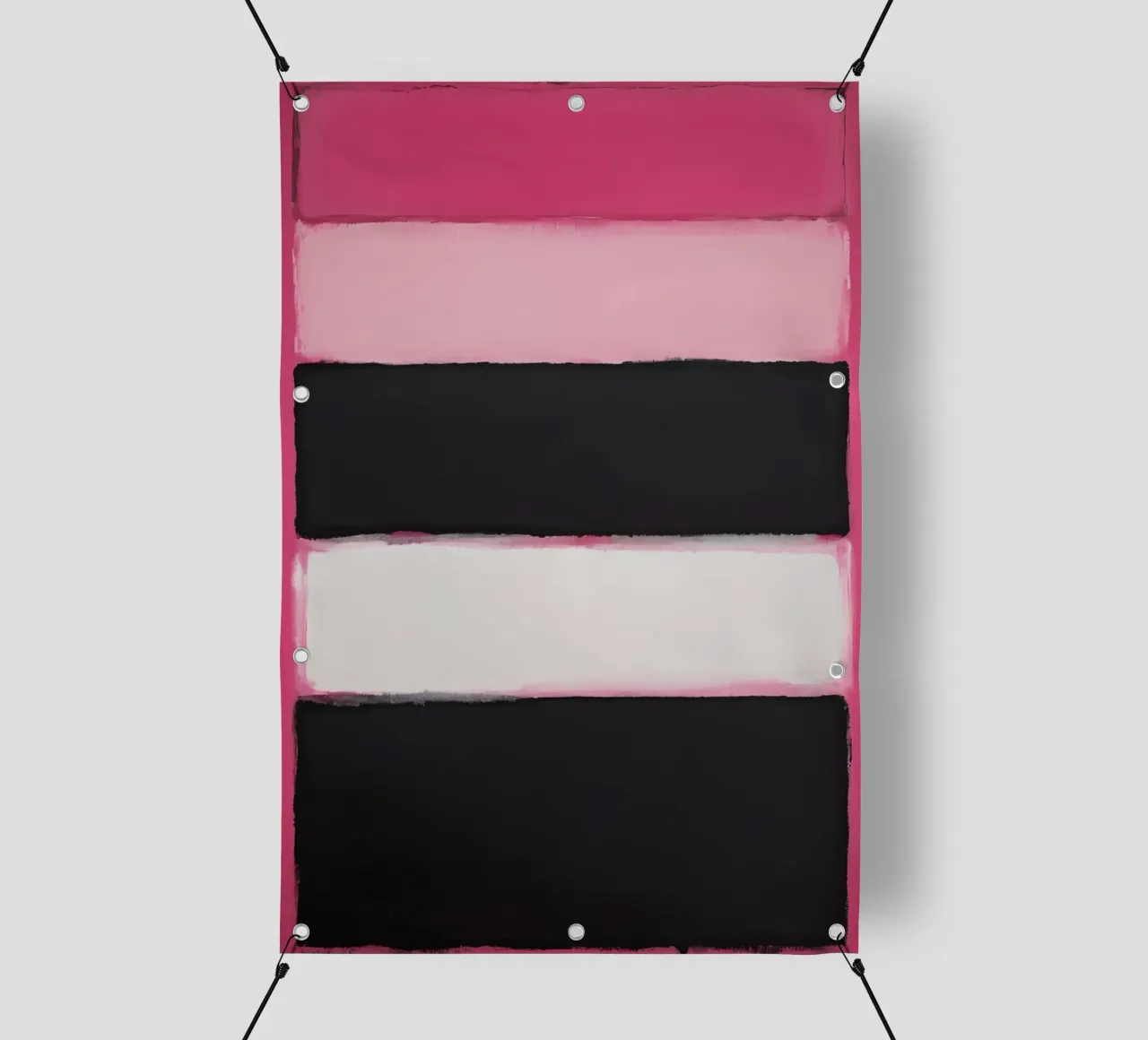 Pittura astratta con bande di colore rosa telo in pvc da DesignDoodle