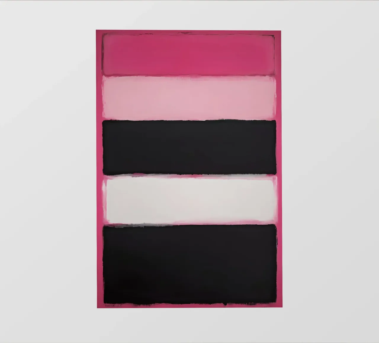 Pittura astratta con bande di colore rosa telo in pvc da DesignDoodle